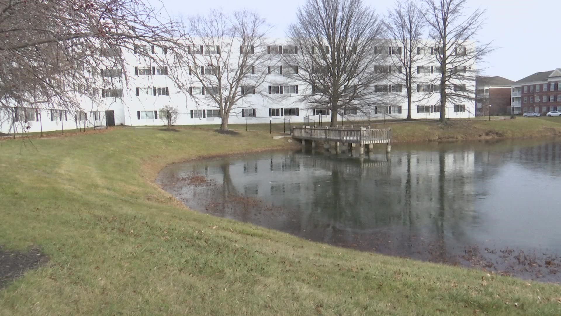 Carmel emergency responders pulled a body from this icy retention pond this morning, and police do not suspect foul play at this time.