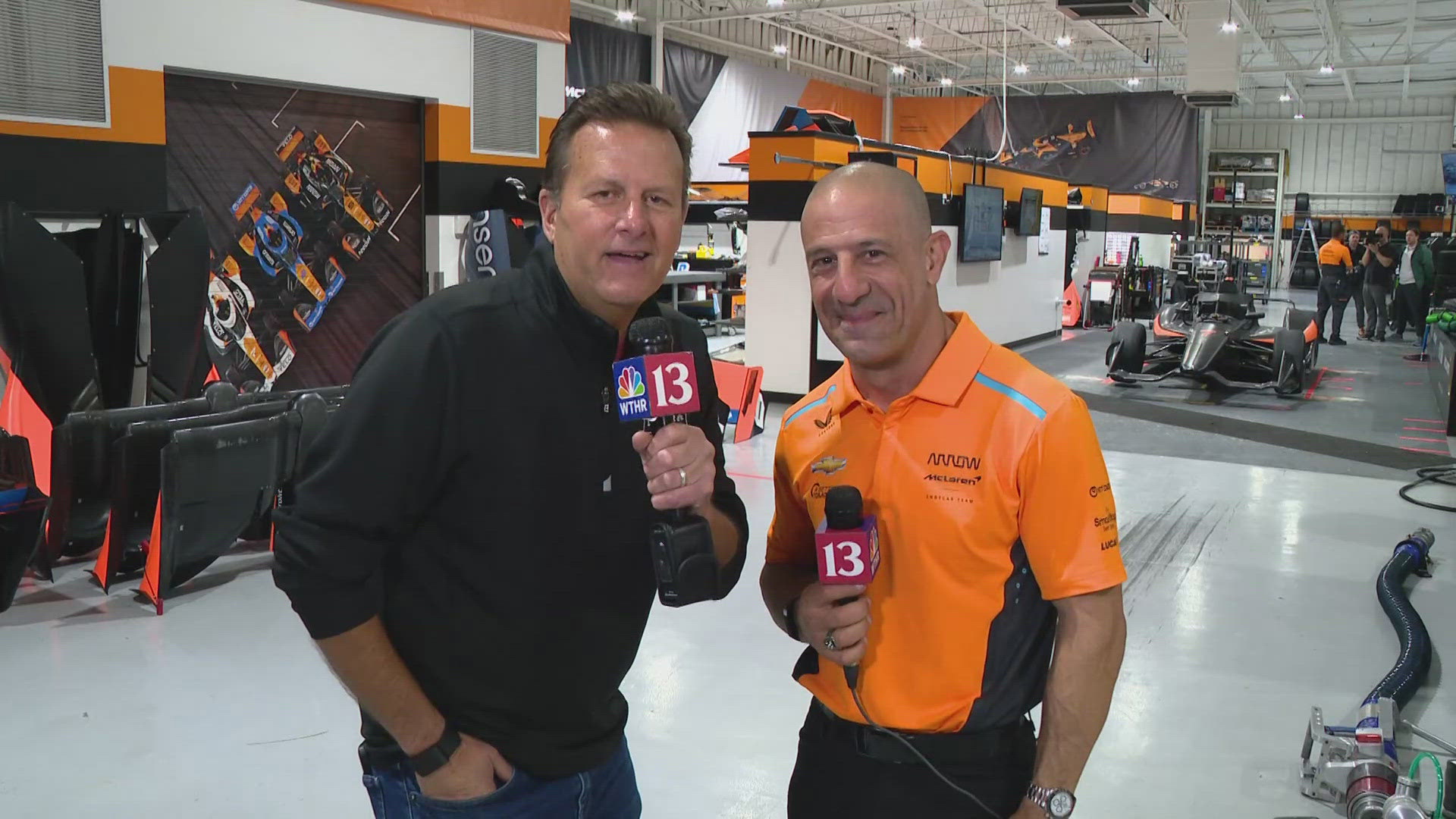 13Sports director Dave Calabro heads to the McLaren IndyCar team headquarters on his weekly quest to find some Good News!