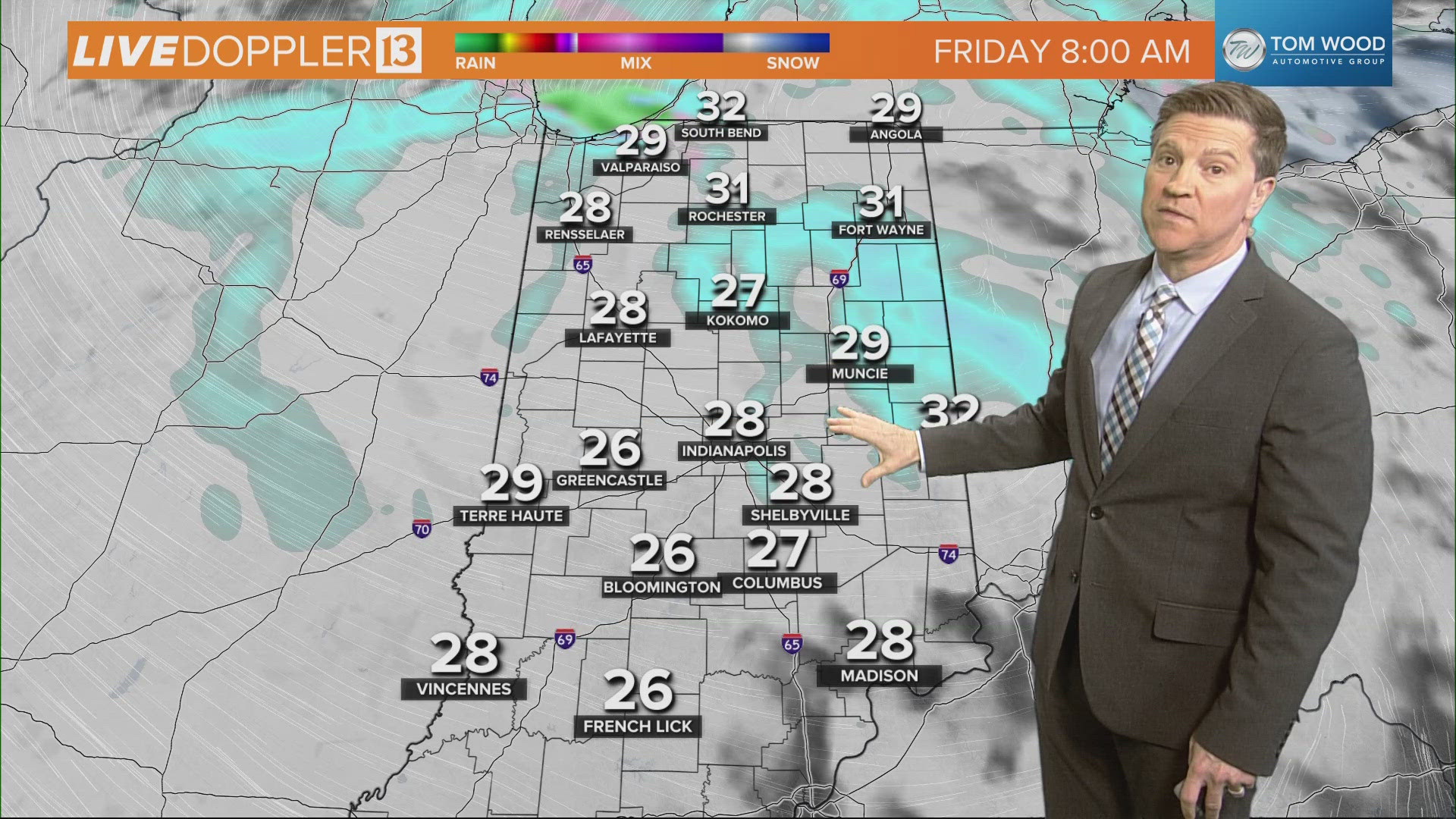 Sean's midday forecast for Wednesday, Dec. 18, 2024.