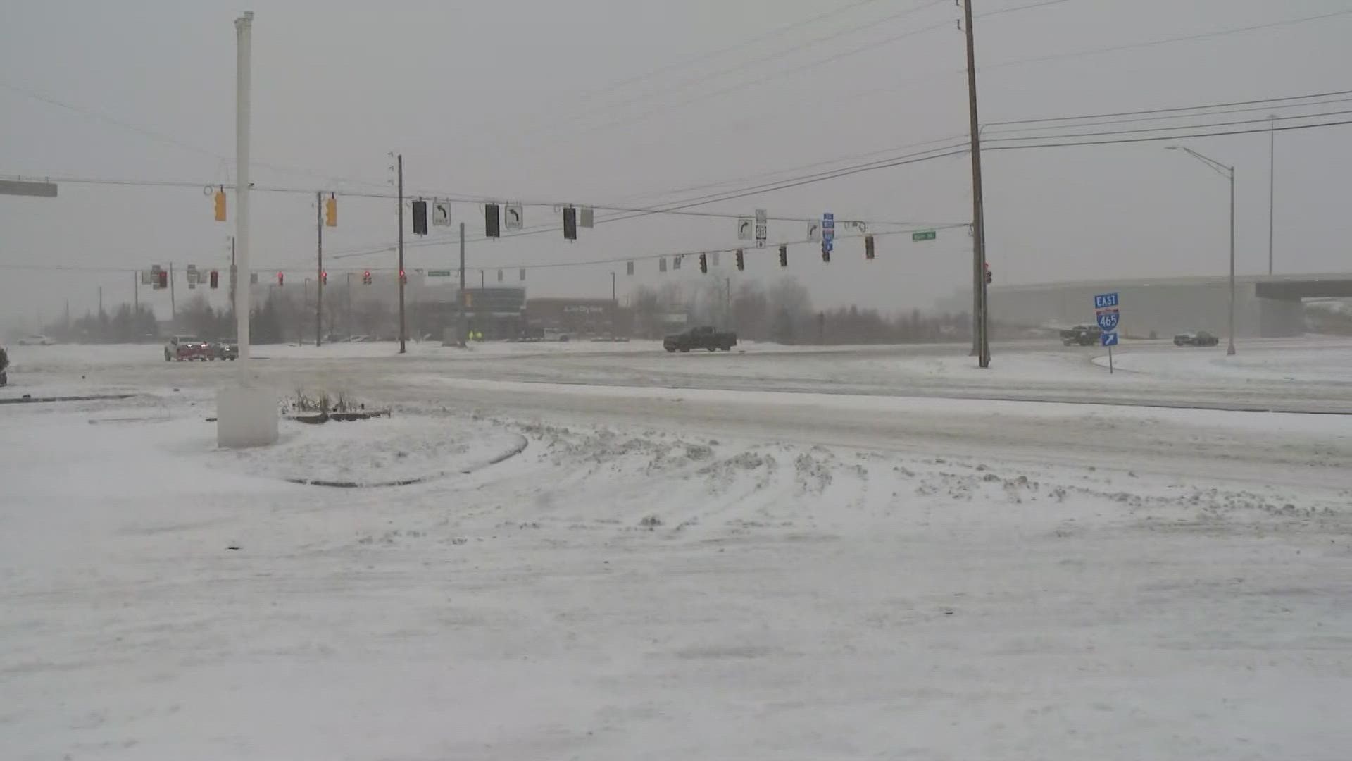 13News reporter Gina Glaros has the latest on conditions on Indianapolis' north side at 11 a.m.