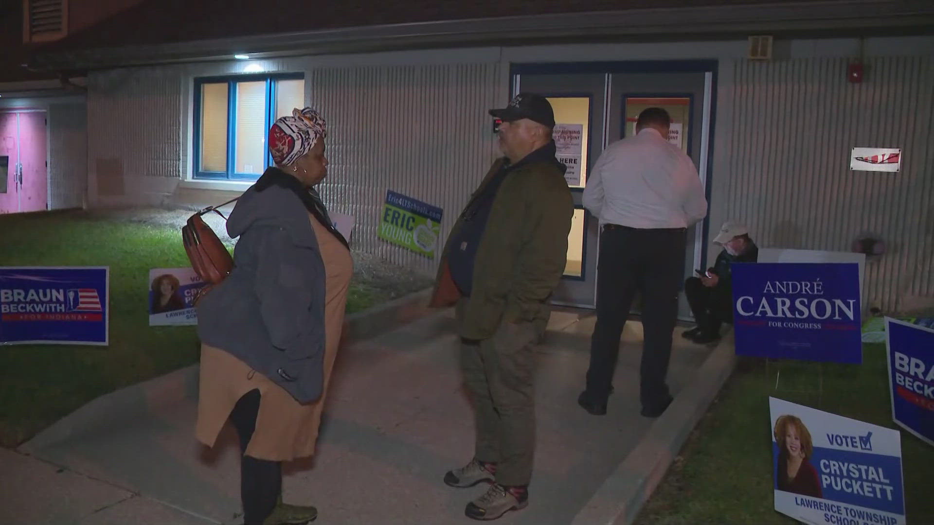 People are starting to form lines to vote with just under an hour until polls open.