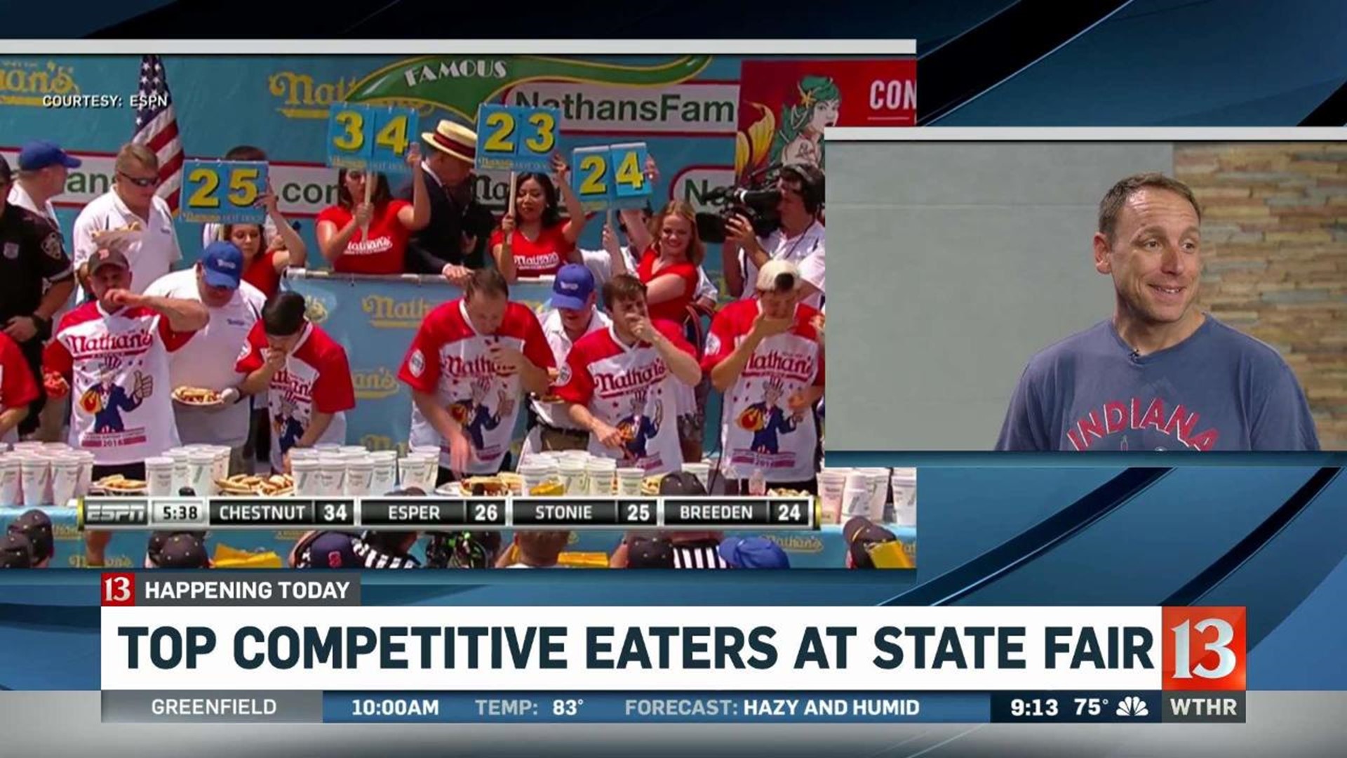 Joey Chestnut gets ready to eat