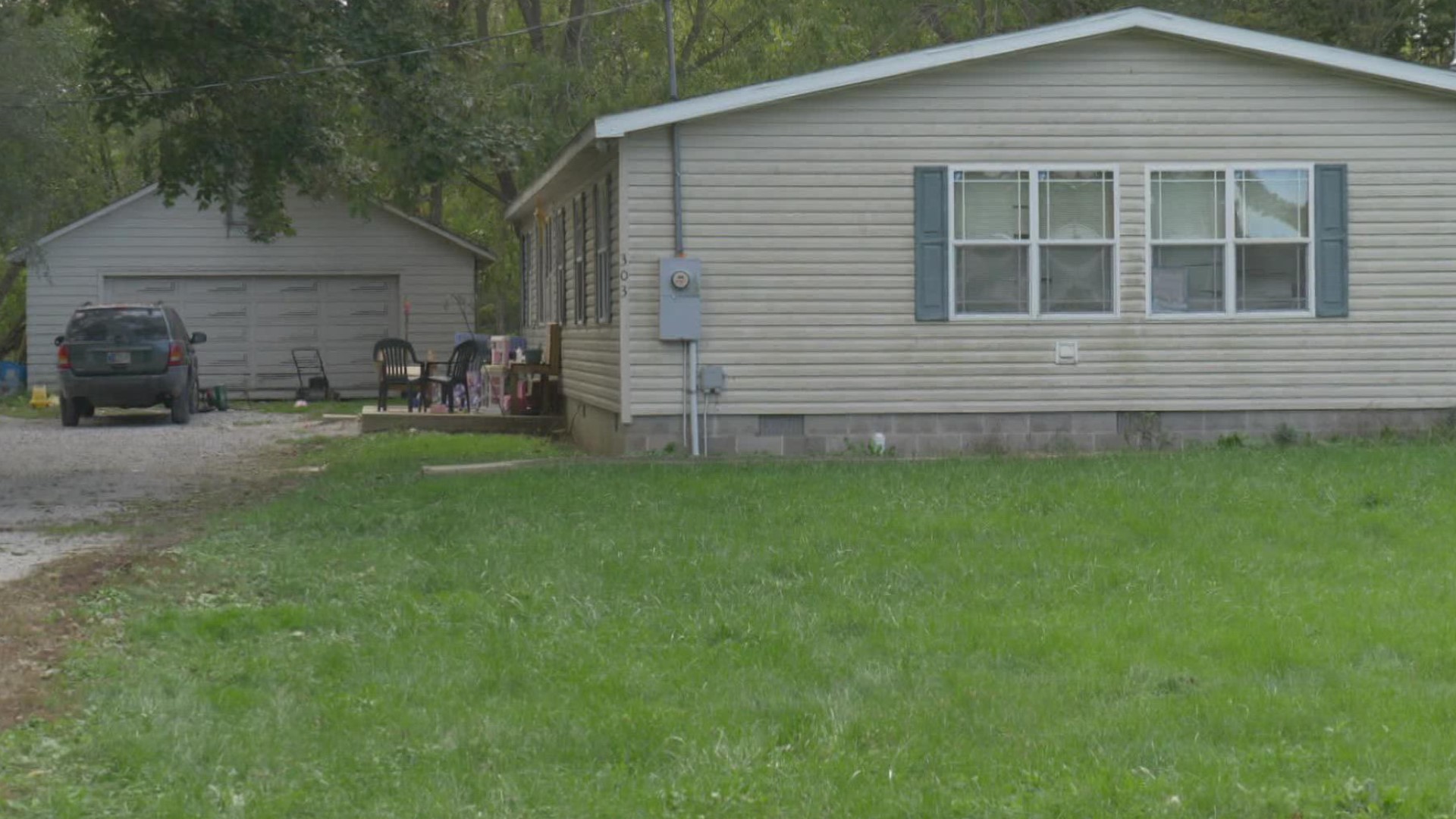 The incident happened Tuesday at a home in Matthews, Indiana.