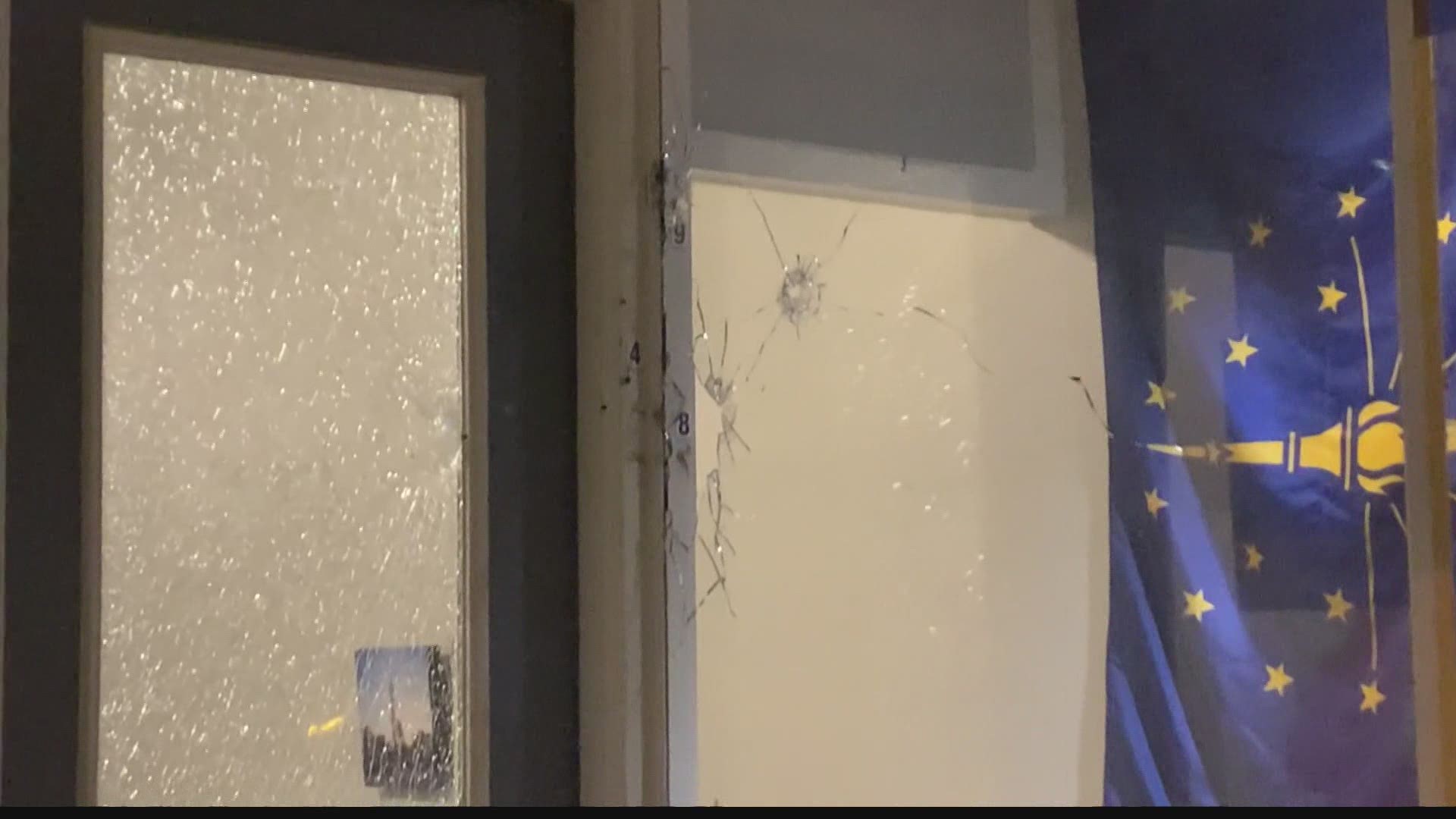 Police are investigating after several shots were fired into the Democratic Headquarters in Lafayette.