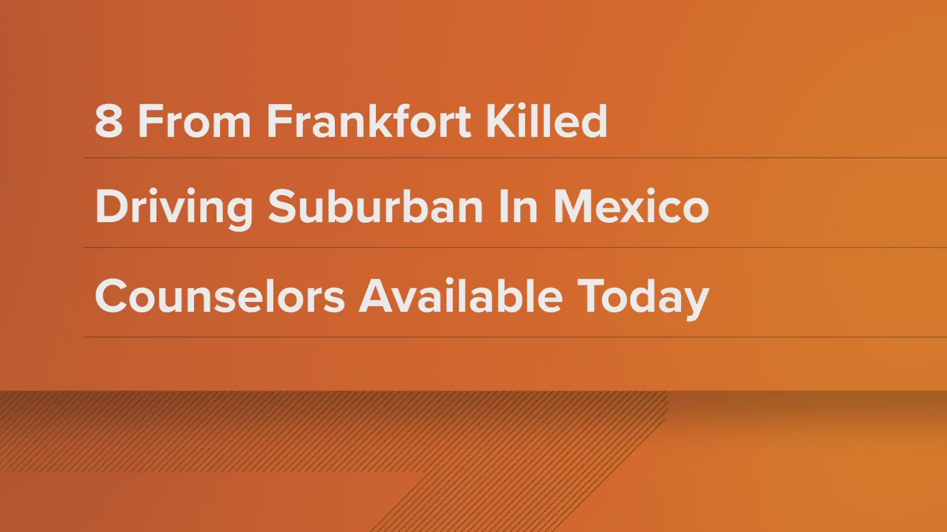 Two Community Schools of Frankfort students and a one-month-old baby were among those killed in the crash, the Frankfort Police Department said.