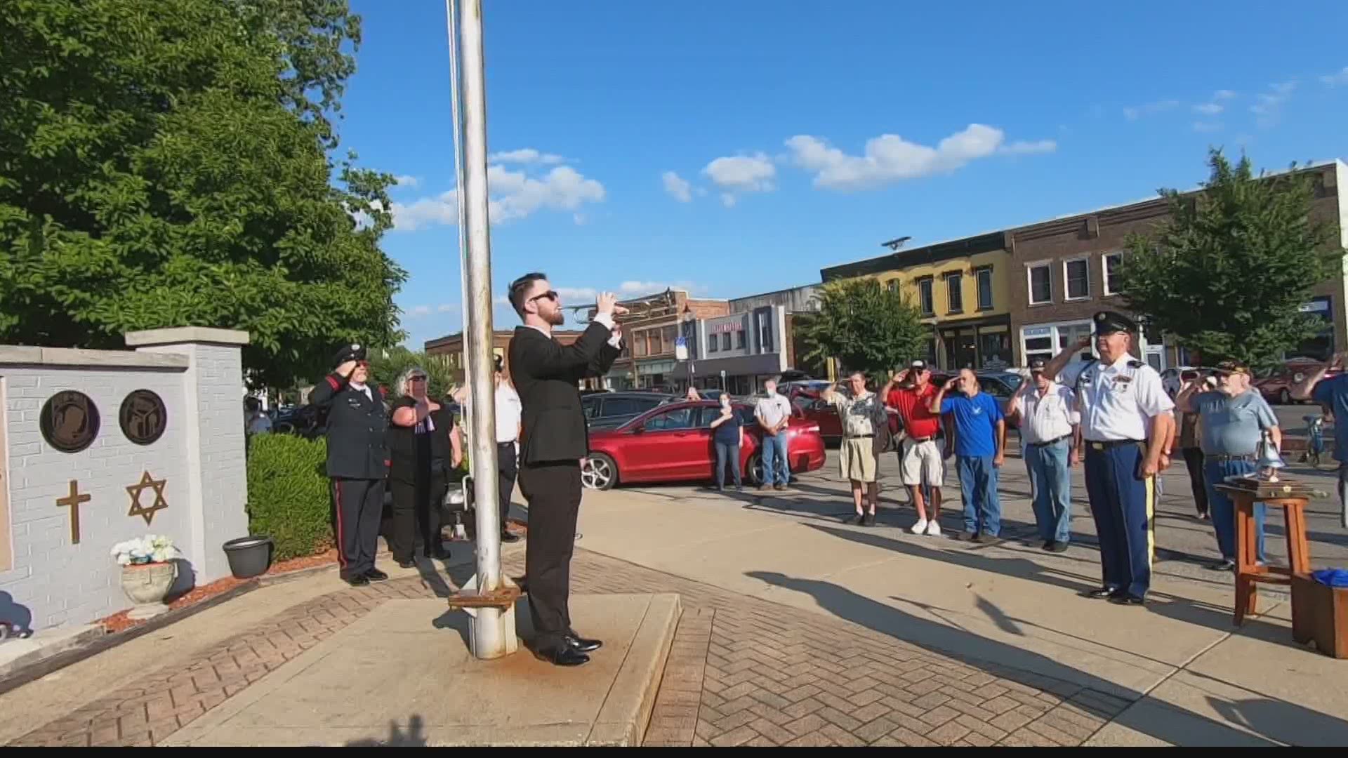 Garrison Huddleston said it was a dream come true to perform "Taps" at the weekly tribute to fallen veterans in Martinsville.