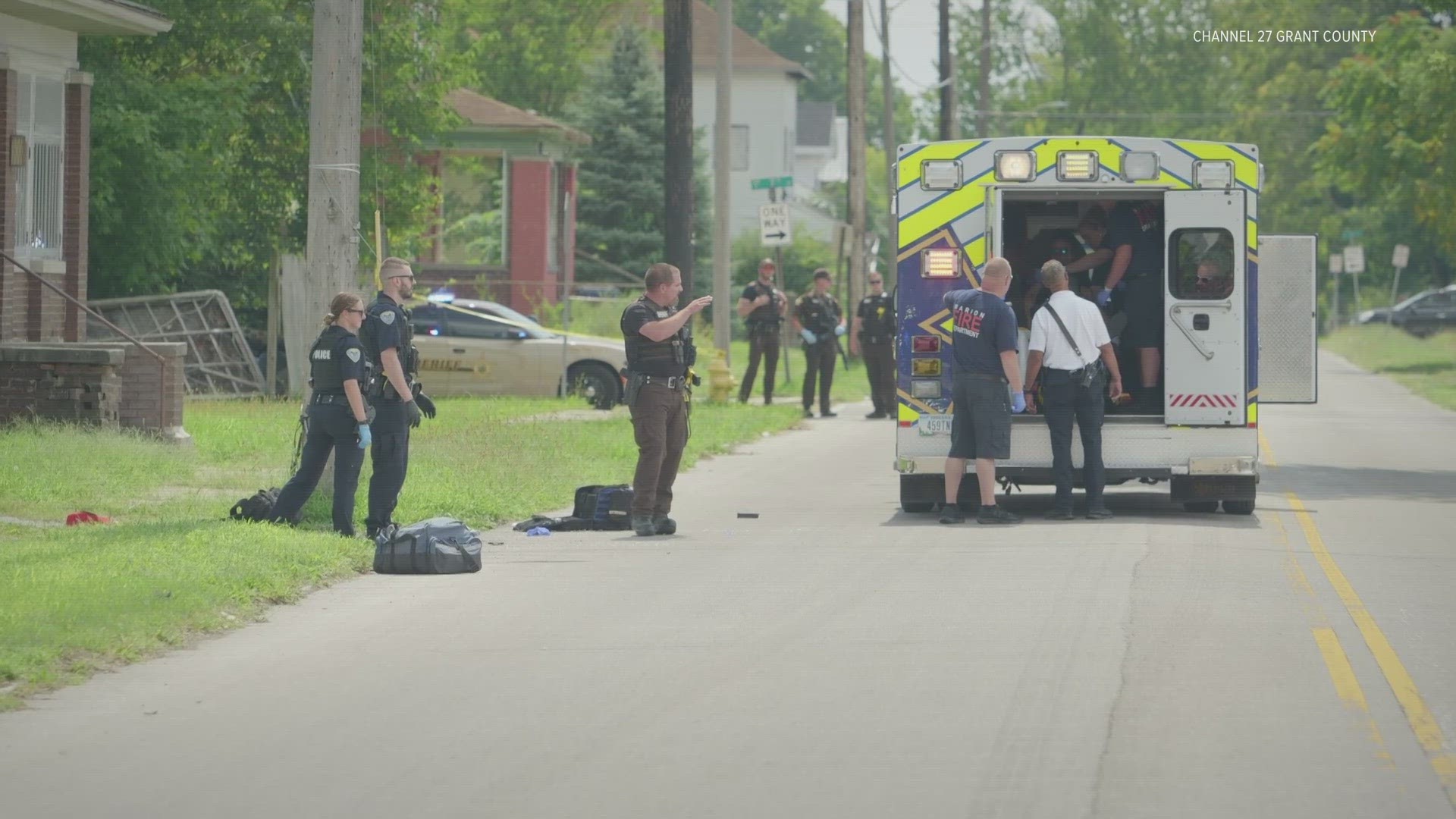 Photos courtesy of Channel 27 News in Grant County. Marion Police Department has requested Indiana State Police investigate the shooting.