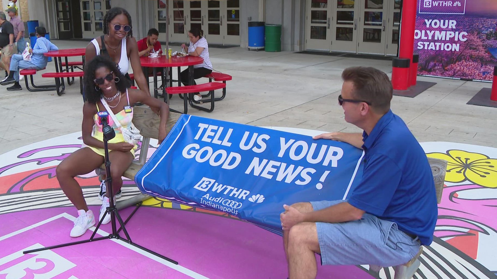 Dave Calabro returned to the state fairgrounds Thursday, asking people to share their positive, uplifting stories.