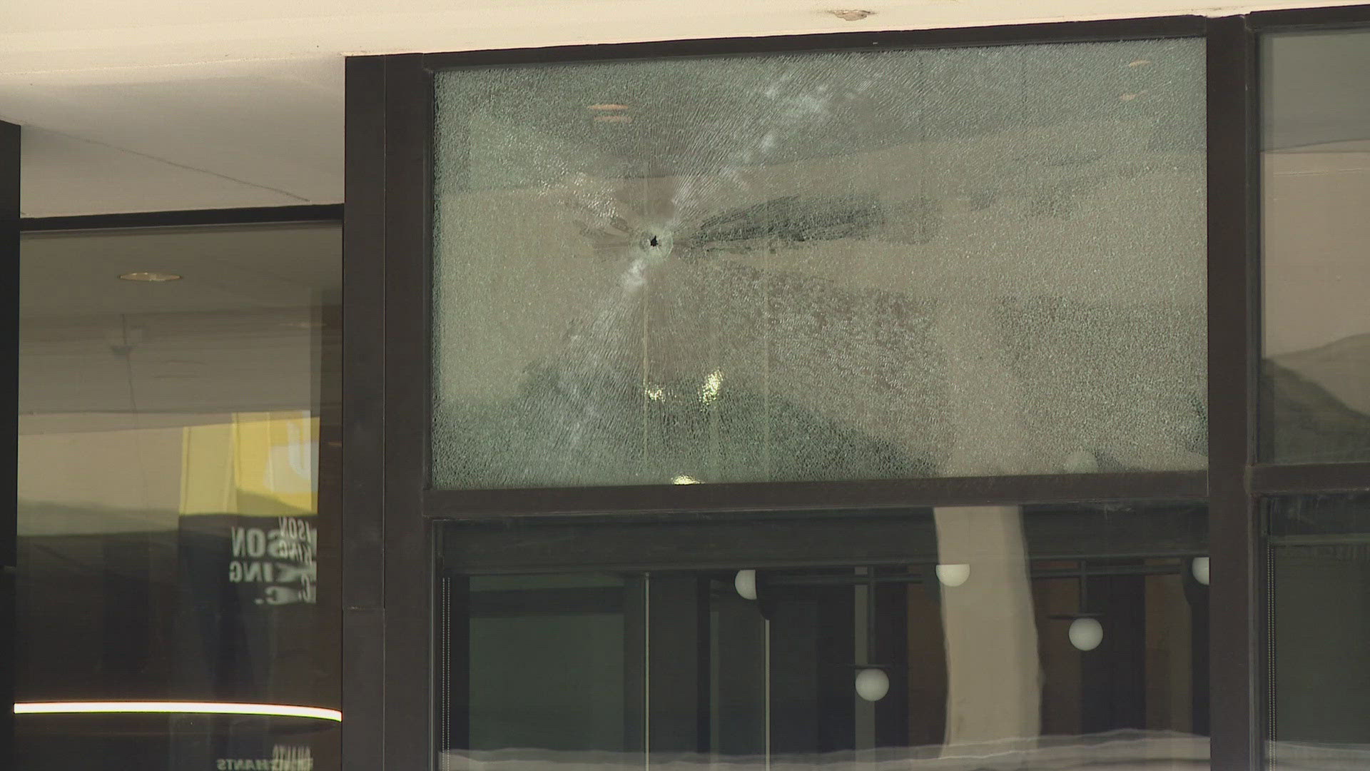 As officers canvassed the area for a crime scene, they found damage to multiple businesses in the area of 30 South Meridian Street from apparent gunshots.
