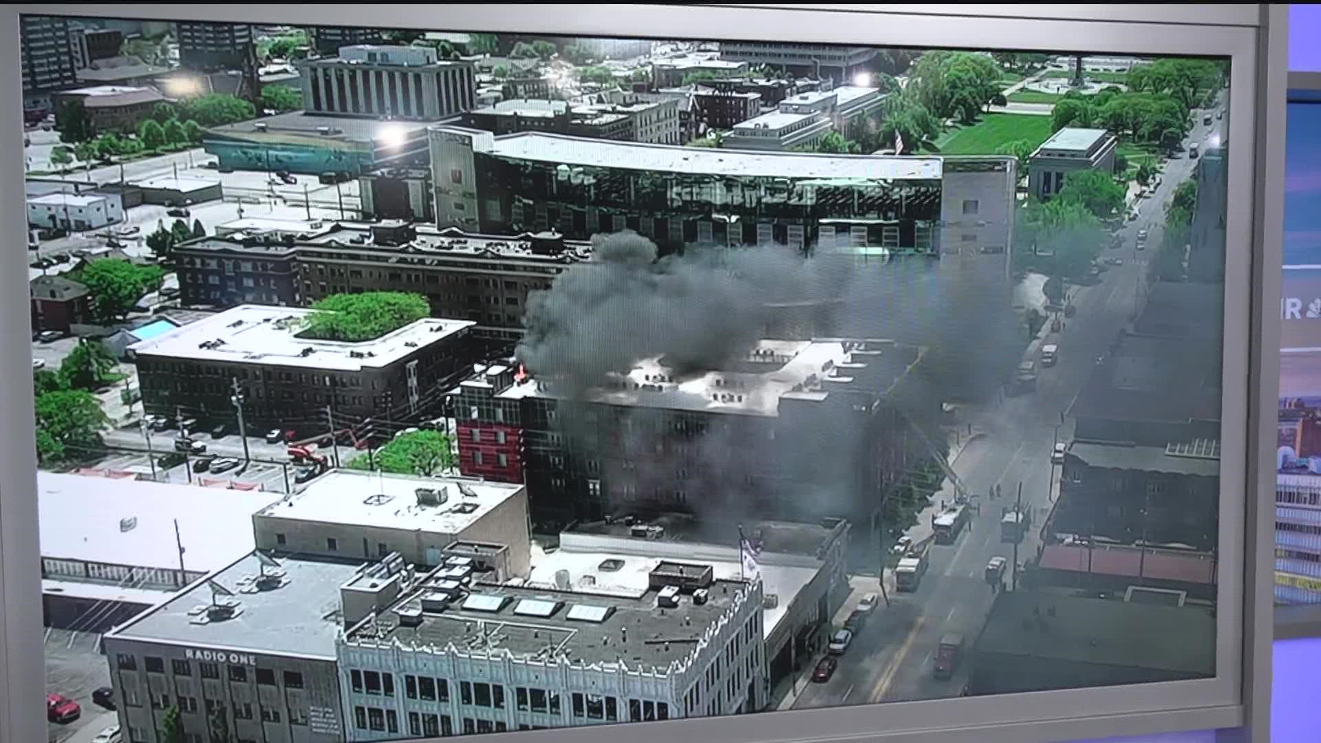 We got drone footage of the fire on North Meridian. Twelve people were displaced.