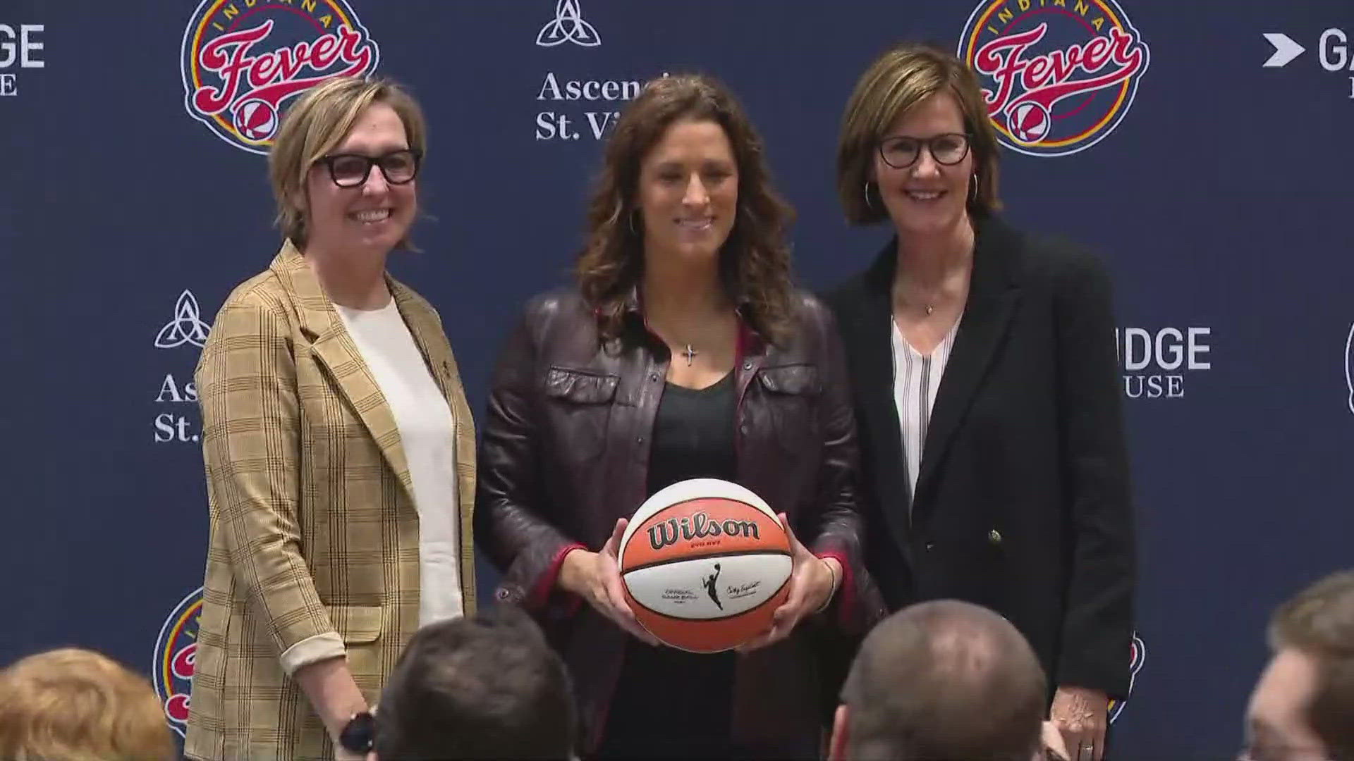 13News reporter Karen Campbell reports from Gainbridge Fieldhouse where the Indiana Fever officially introduced Stephanie White as their new head coach.