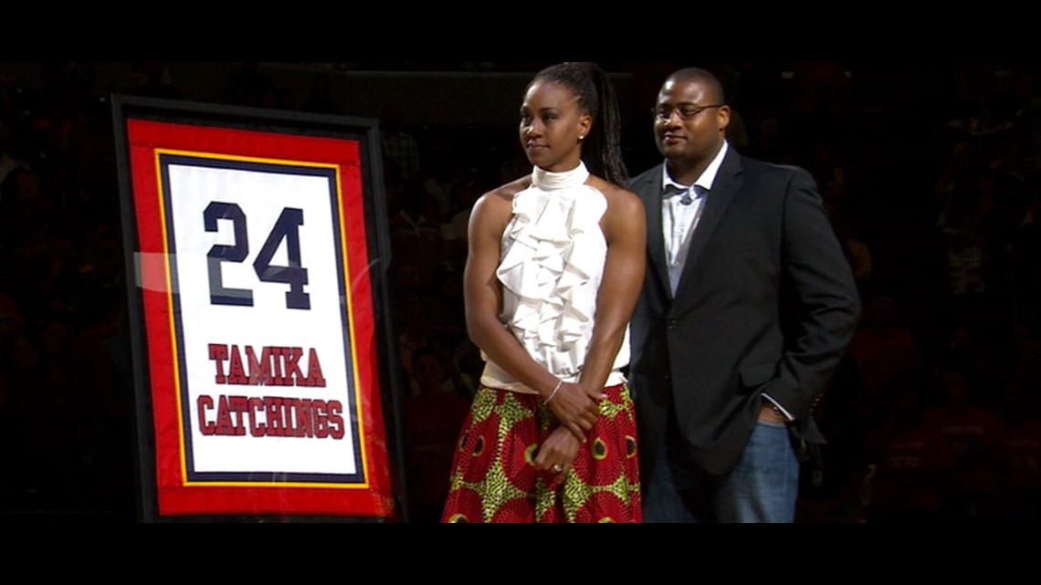 INDIANAPOLIS, IN - JUNE 24: Tamika Catchings and her husband