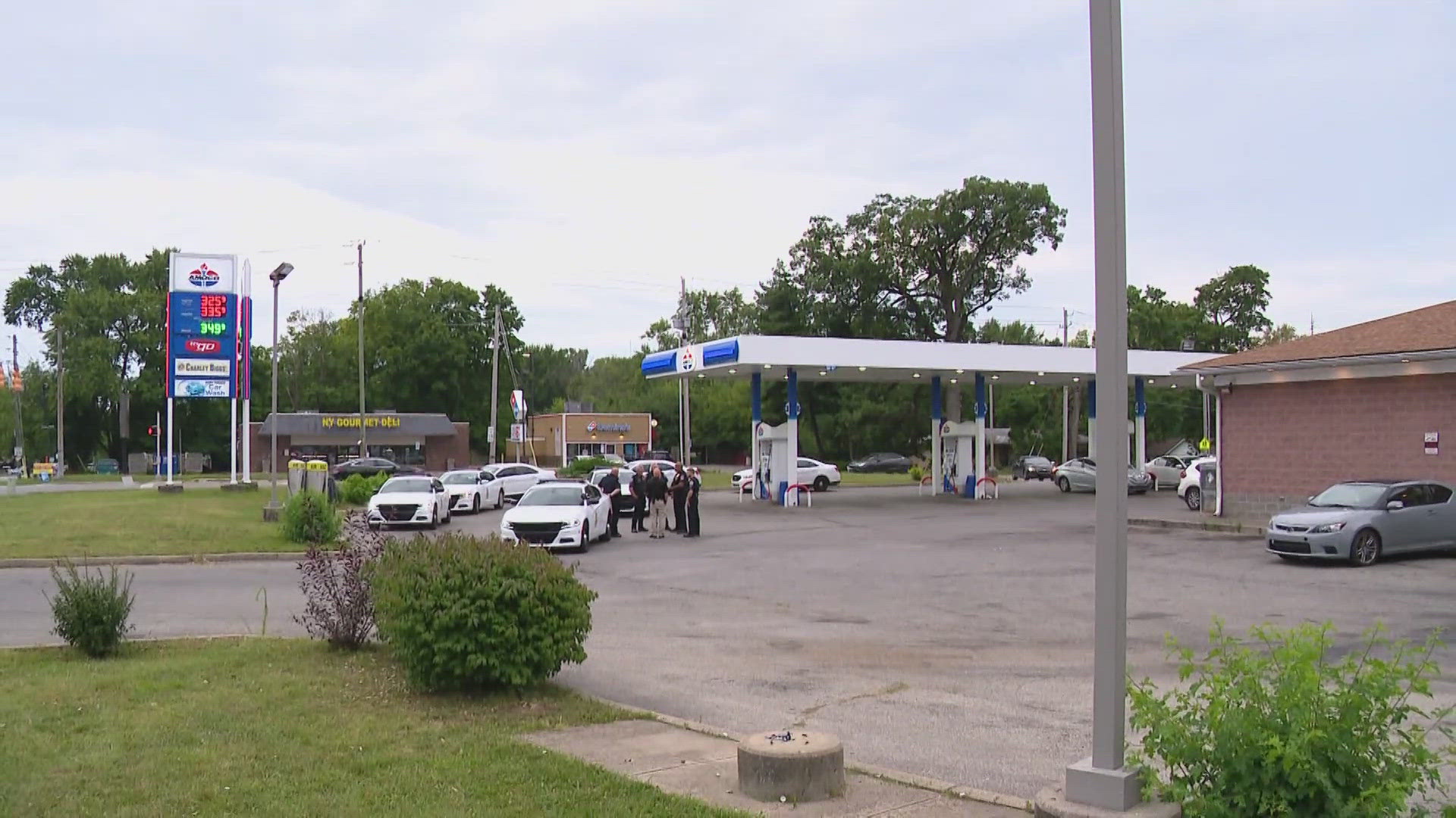 Just before 8am Thursday Morning, IMPD was called to this Amoco gas station at E. 21st and Mithoefer.