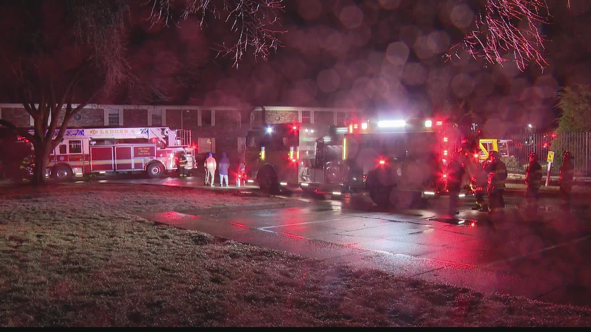 Firefighters were called to an apartment complex near the intersection of West 86th Street and Township Line Road around 10 p.m. Thursday.