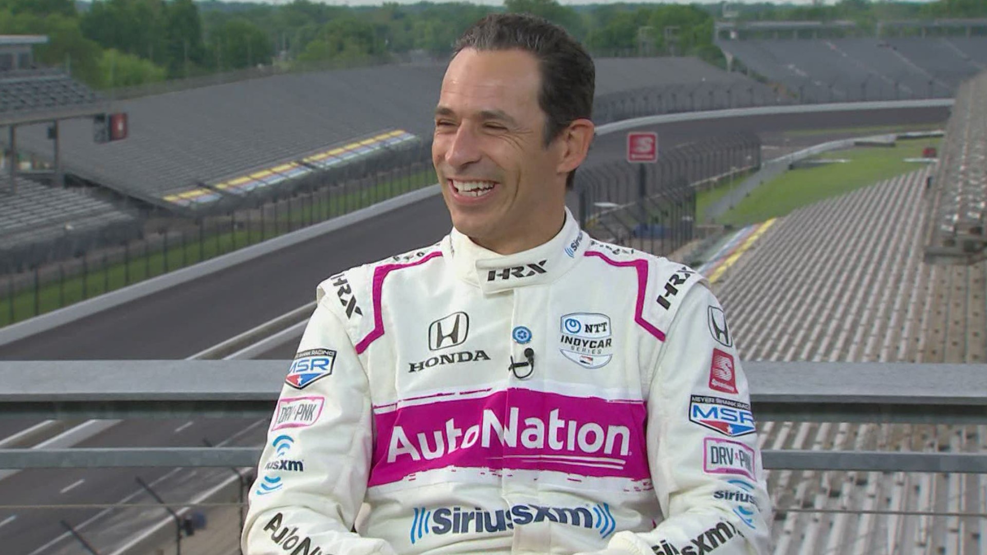 Helio Castroneves watched highlights of his record-tying fourth Indianapolis 500 win during the 500 Victory Special with Dave Calabro Monday night.