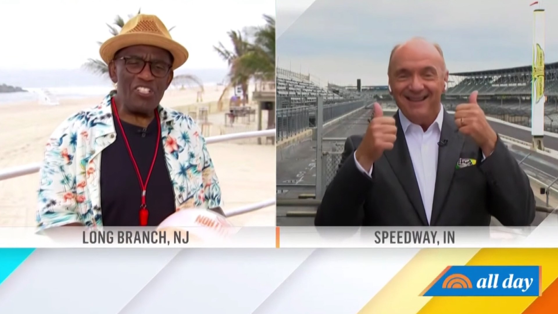 Over 60 NBC stations and colleges from across the country joined NBC's Al Roker from beaches, rooftops, stadiums, and race tracks.