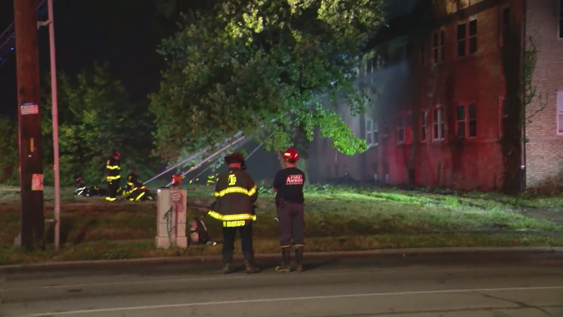 The Indianapolis Fire Department is responding to a fire on East Washington Street.