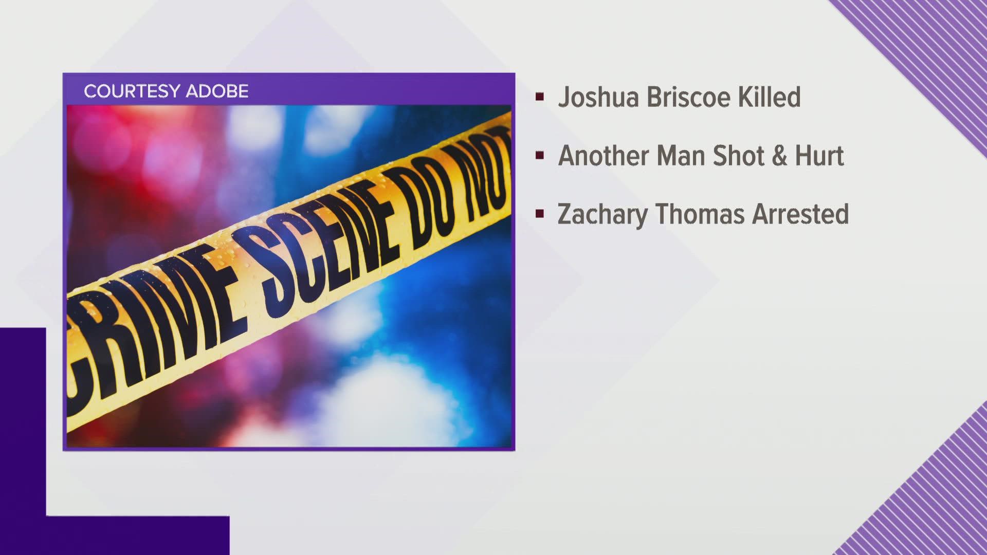 The suspect, Zachary Thomas, has been arrested for murder and is now behind bars.