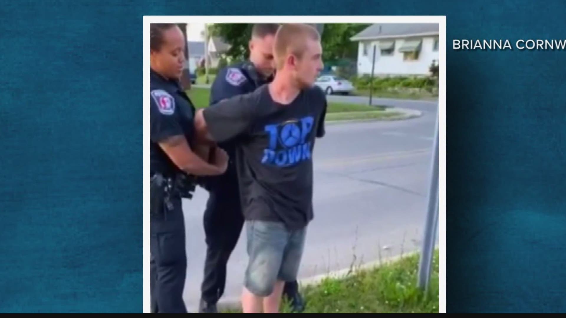 A video shared with 13News shows an Anderson police officer using a chokehold, already banned by the police department because of what happened to George Floyd.
