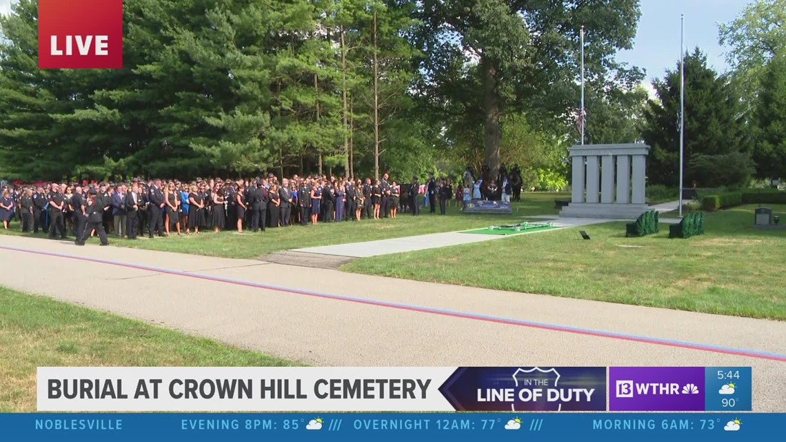 Funeral procession travels 70 miles to Crown Hill Cemetery, where