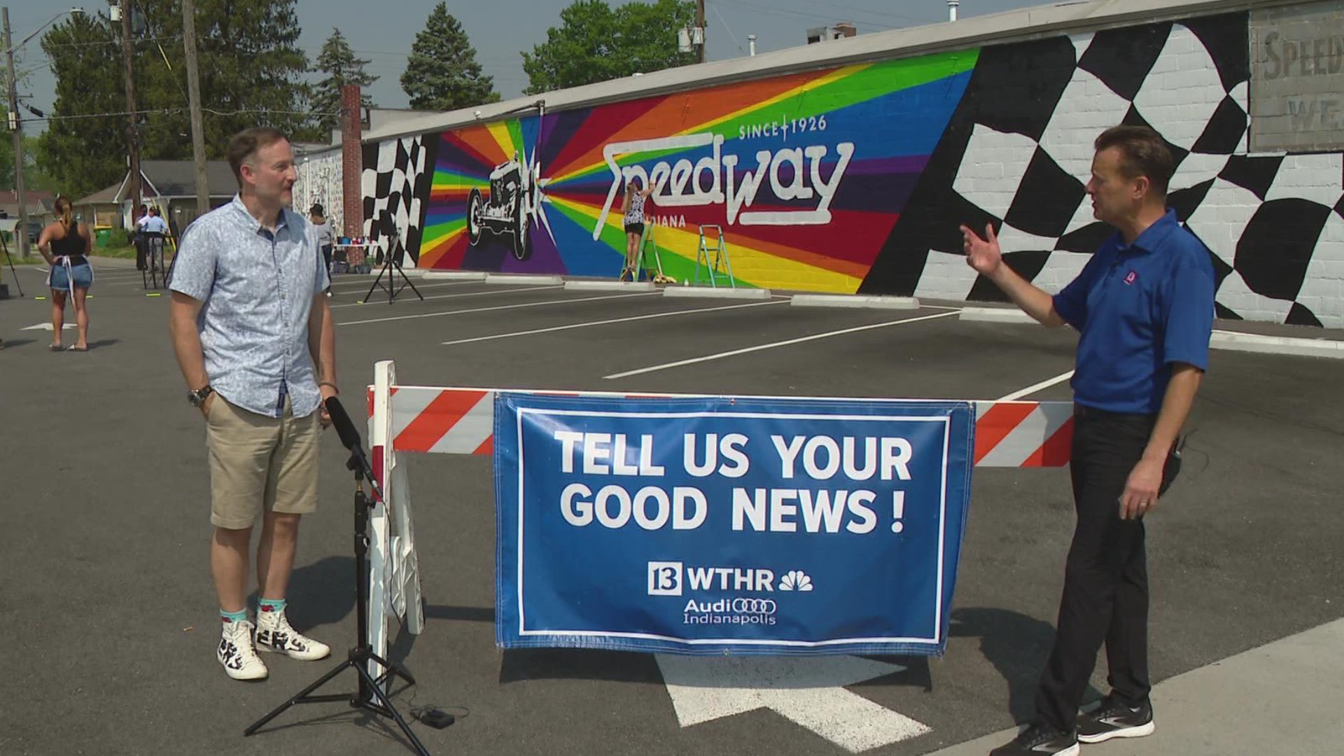 The Speedway community was invited to help create an IndyCar-themed mural, and the response was overwhelming.