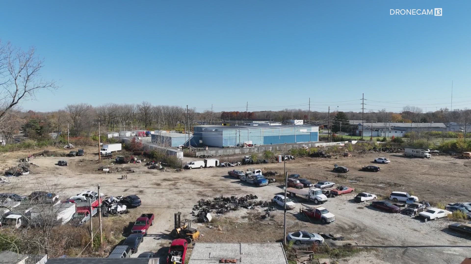 13News reporter Emily Longnecker reports from an east side scrapyard where IMPD recovered 16 stolen cars after a traffic stop Thursday afternoon.