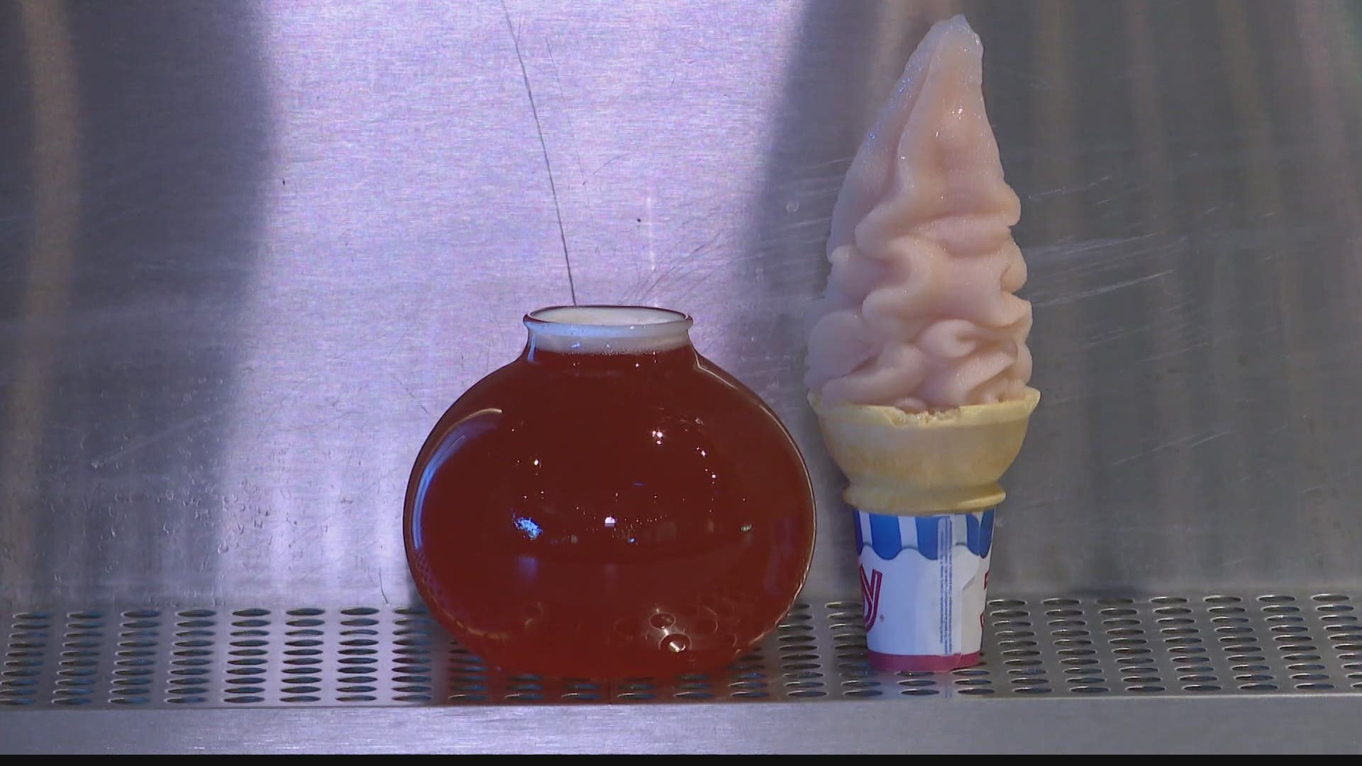 Cedar Creek Brewing is now offering soft serve beer. They don't call it beer ice cream, because there's no cream, no dairy in it.