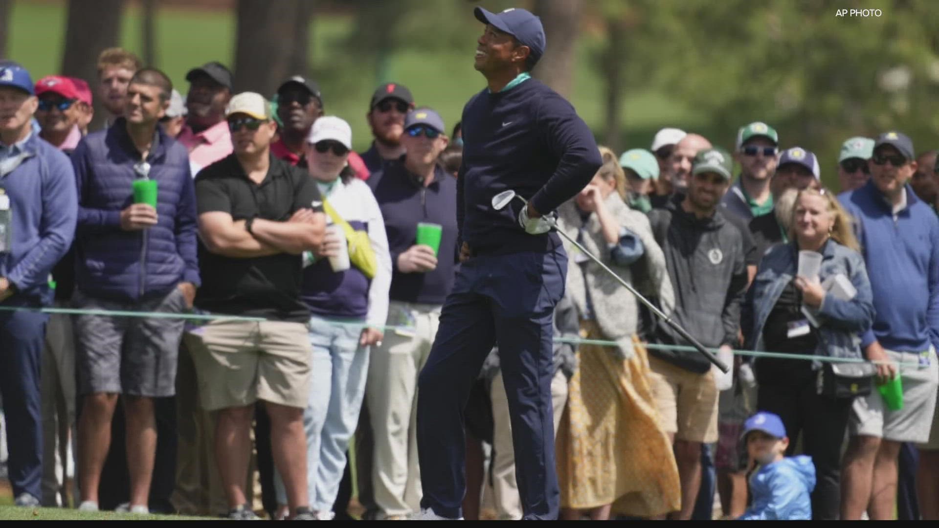 Woods is currently seven shots back of the leader.