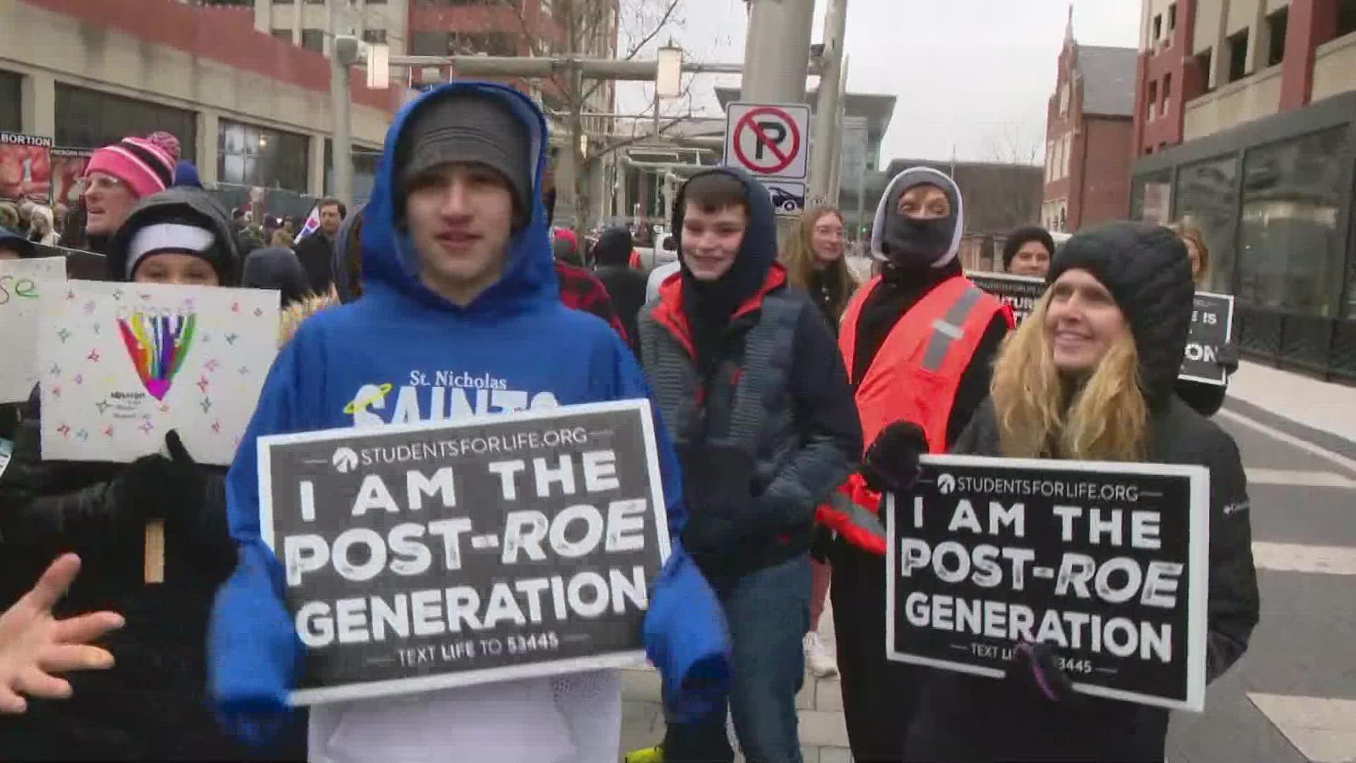 'Right to Life' activists march through downtown Indianapolis