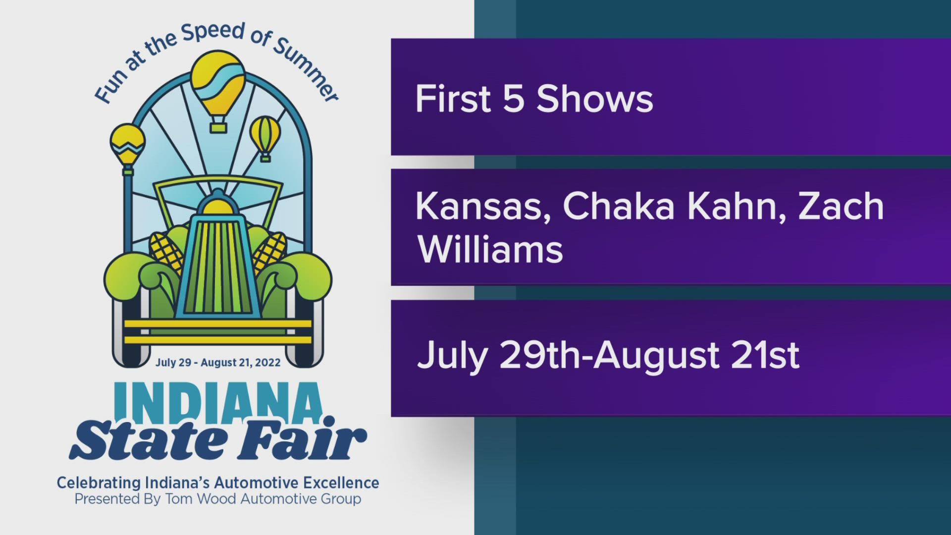 Chaka Khan, KANSAS to perform at 2022 Indiana State Fair