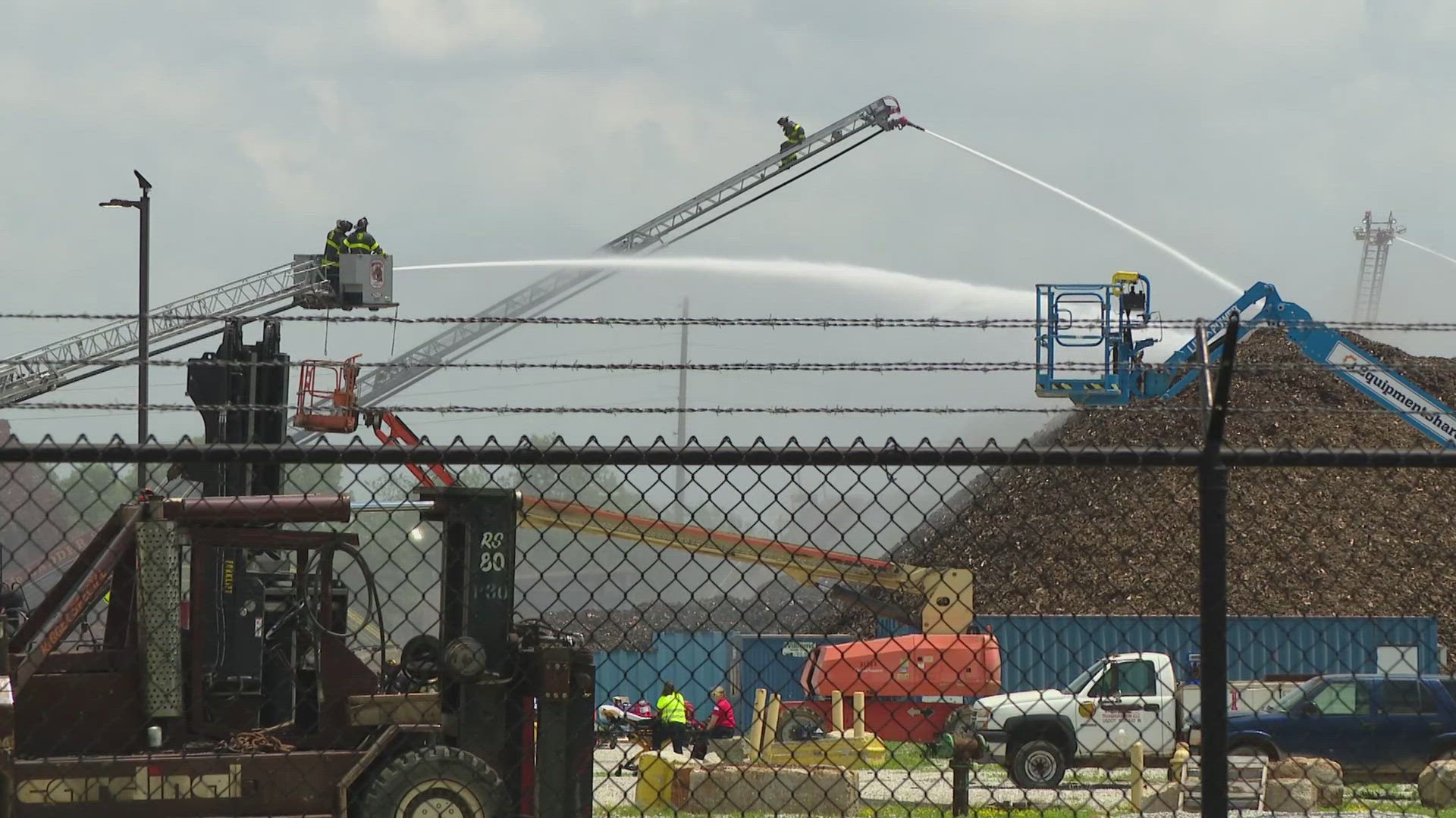 The Indianapolis Fire Department was called to the scrapyard around 1:00 p.m. Saturday, near the Sam Jones Expressway and Holt Road in Indianapolis.