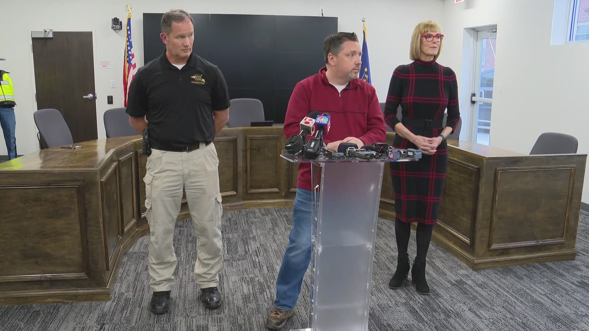 Indiana leaders gave an update after a tornado devastated the town of Sullivan early April 1, 2023.