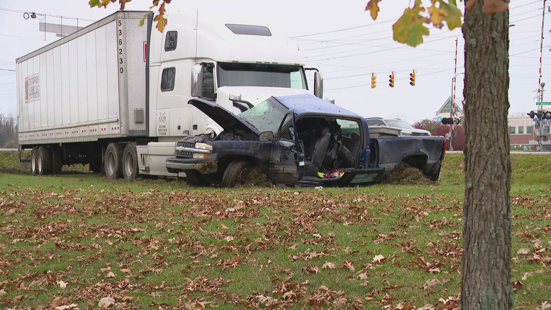 The crash happened in the 5000 block of West Kentucky Avenue, near South High School Road, around 8 a.m. Monday.