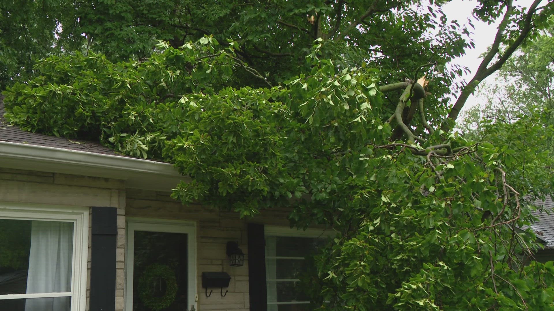 Strong storms Wednesday afternoon knocked down trees and cut power to thousands of central Indiana residents.