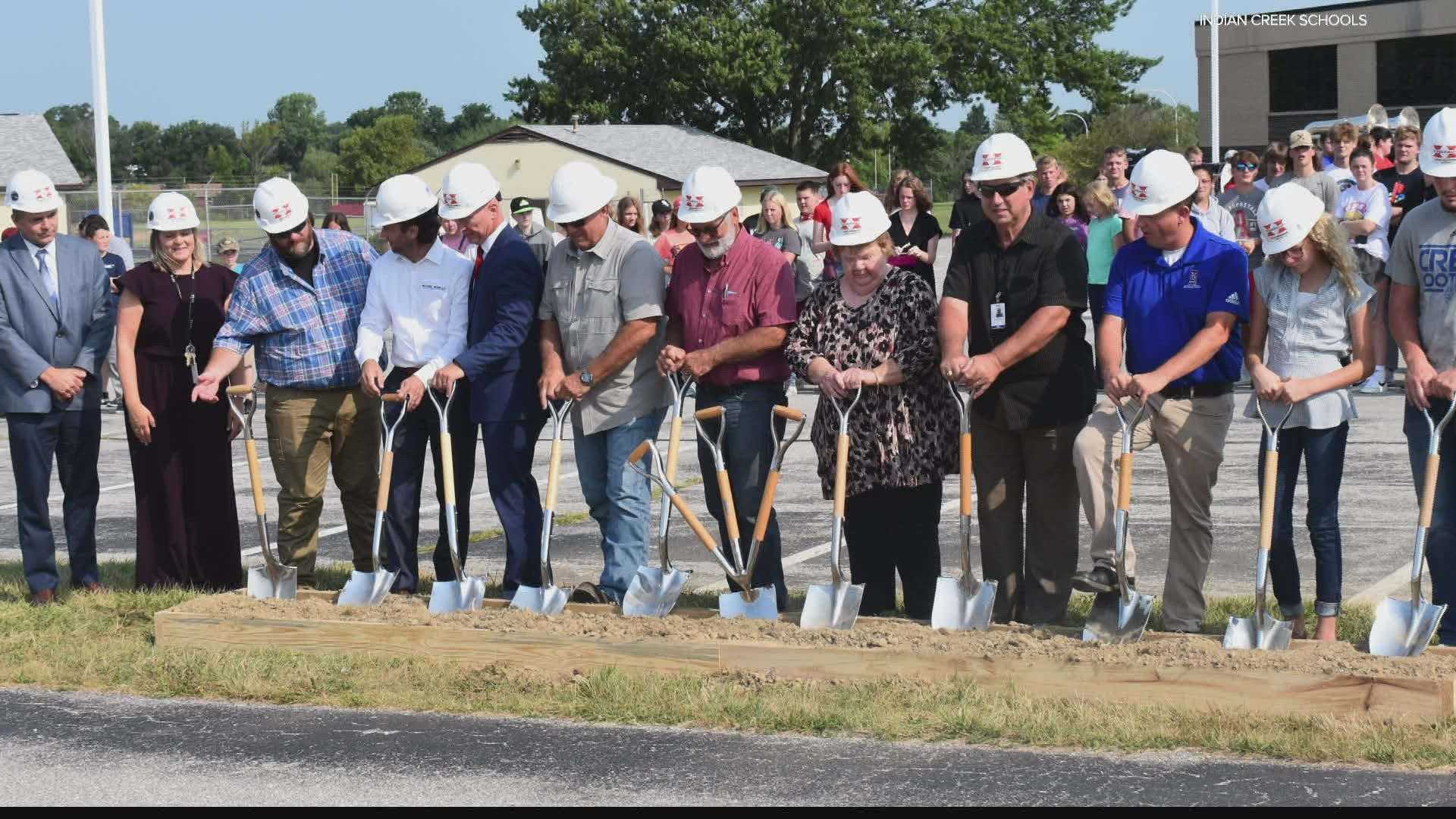 Indian Creek Schools in Trafalgar broke ground on a multimillion-dollar expansion of its campus Wednesday.