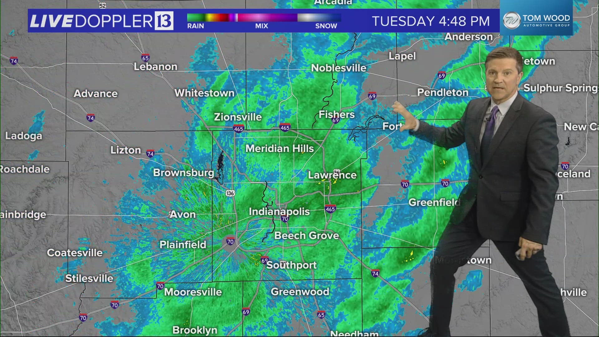 13News meteorologist Sean Ash takes a look at how much more rain could fall on Election Day in central Indiana.