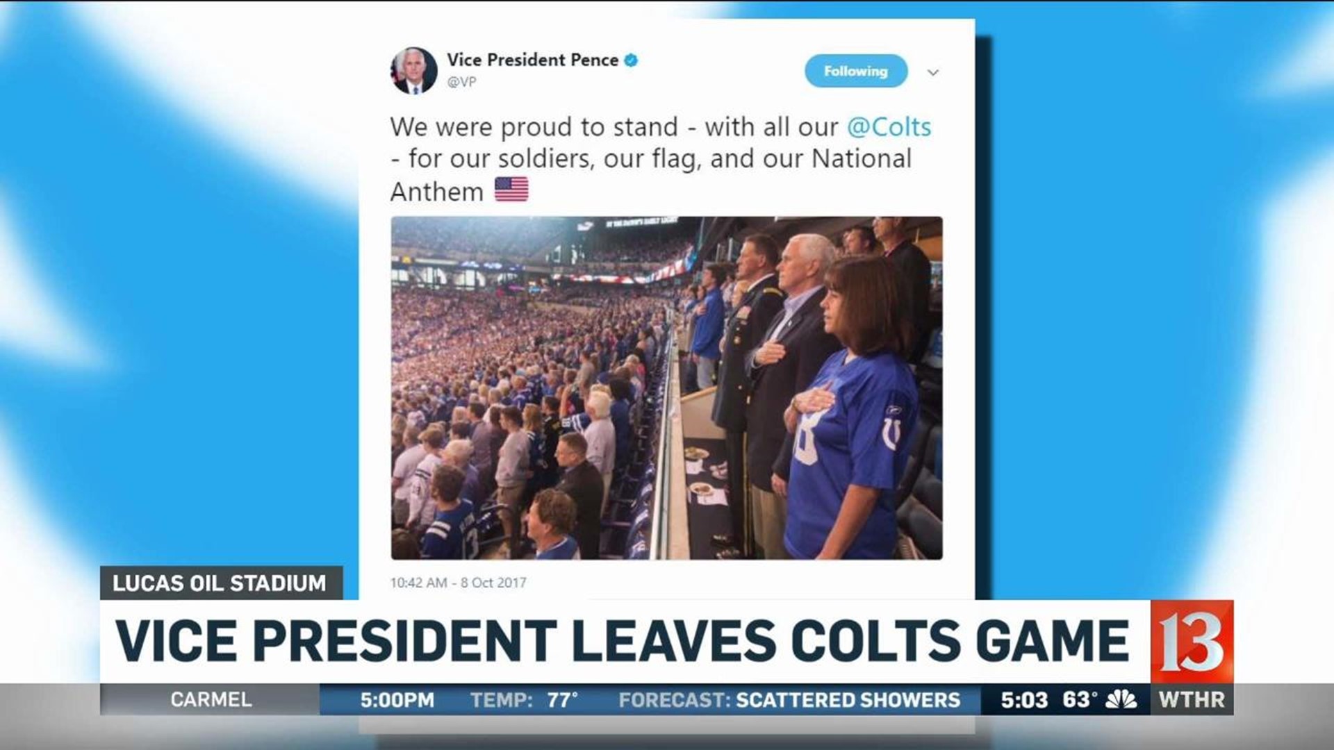 Vice President Pence walks out of Colts-49ers game after NFL