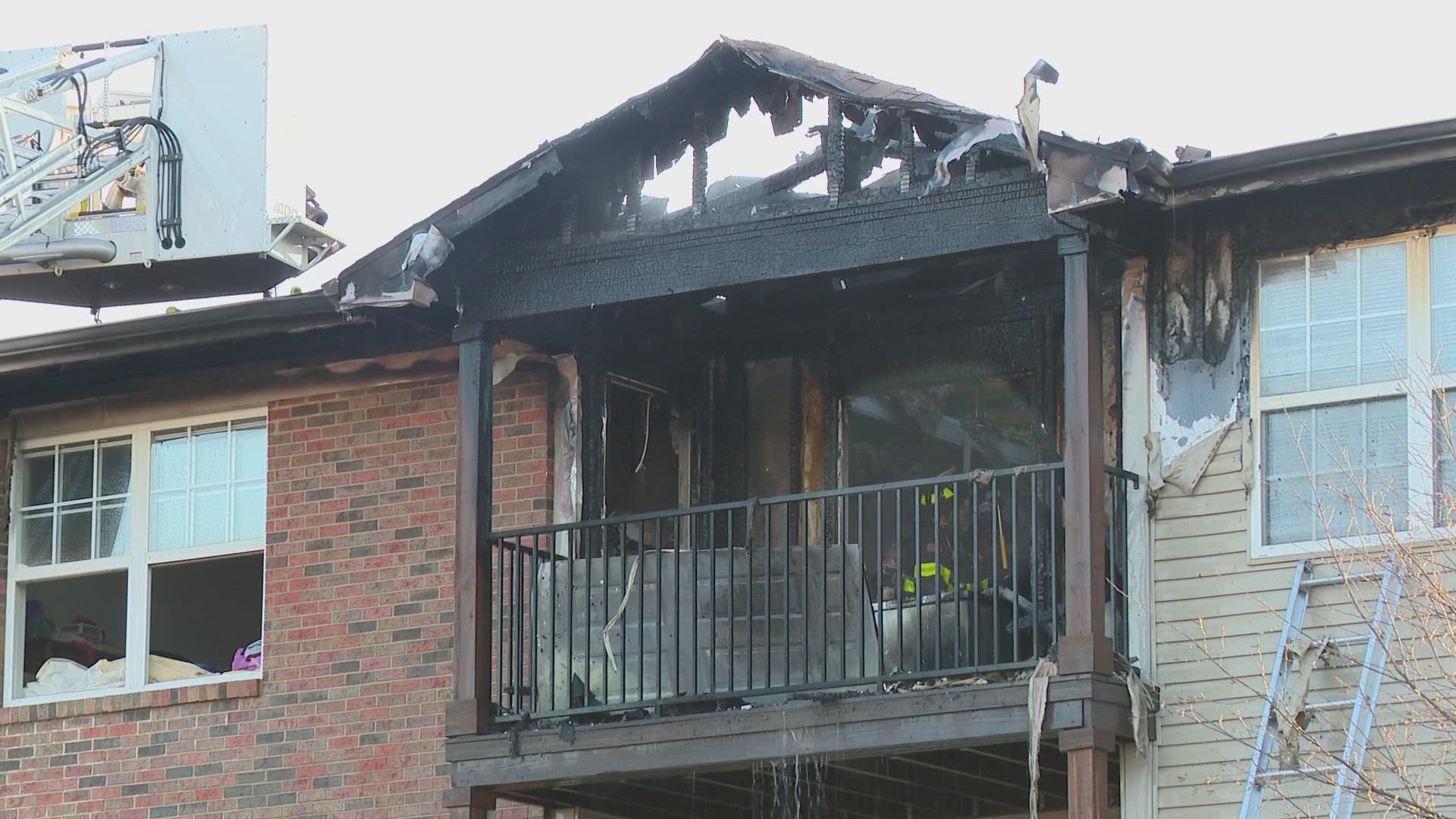 The Friday morning fire damaged one building at the Overlook at Valley Ridge complex off Southport Road.