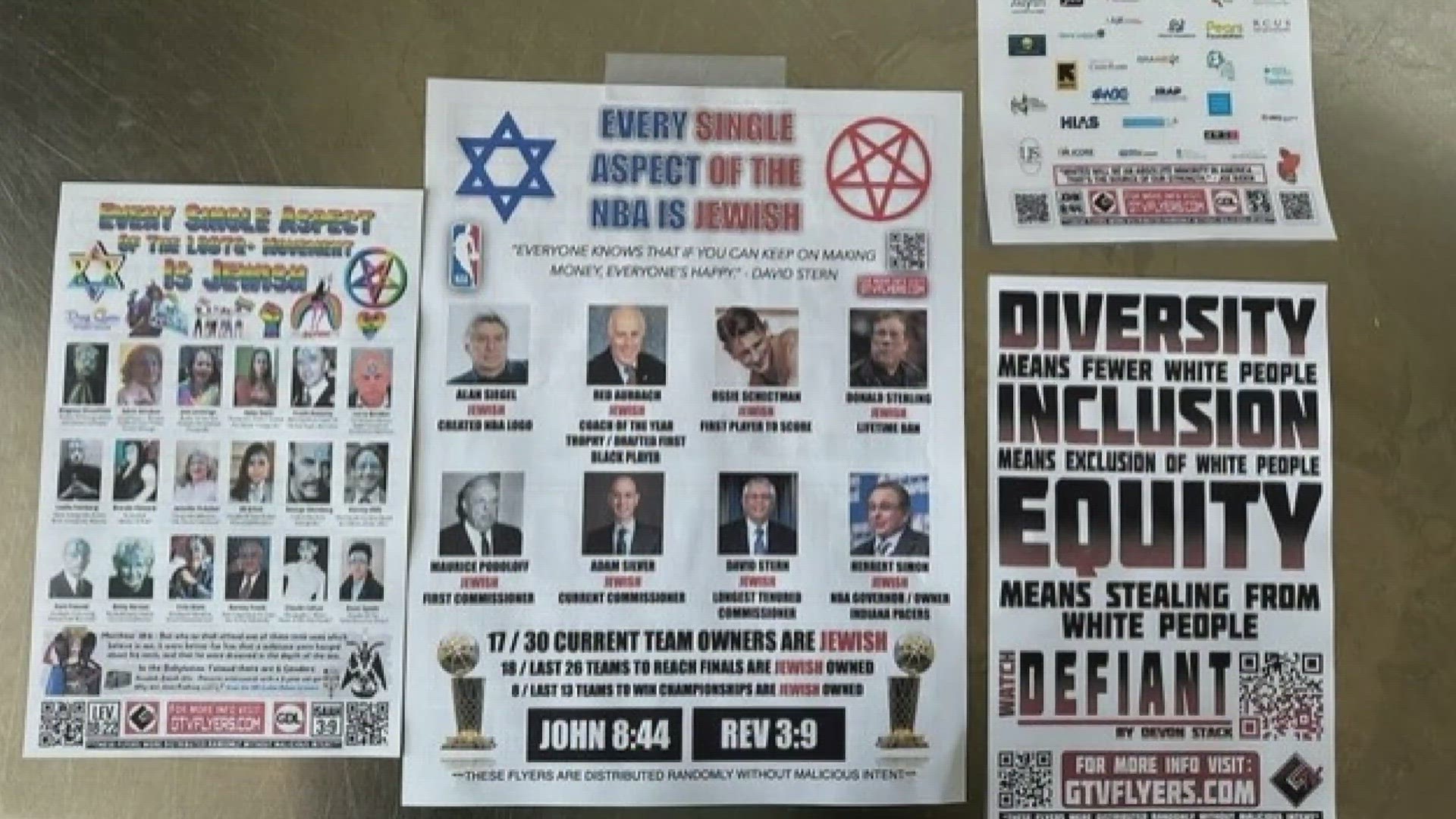 Hateful flyers were stuffed into the little lending library outside a business near 11th and Alabama.
