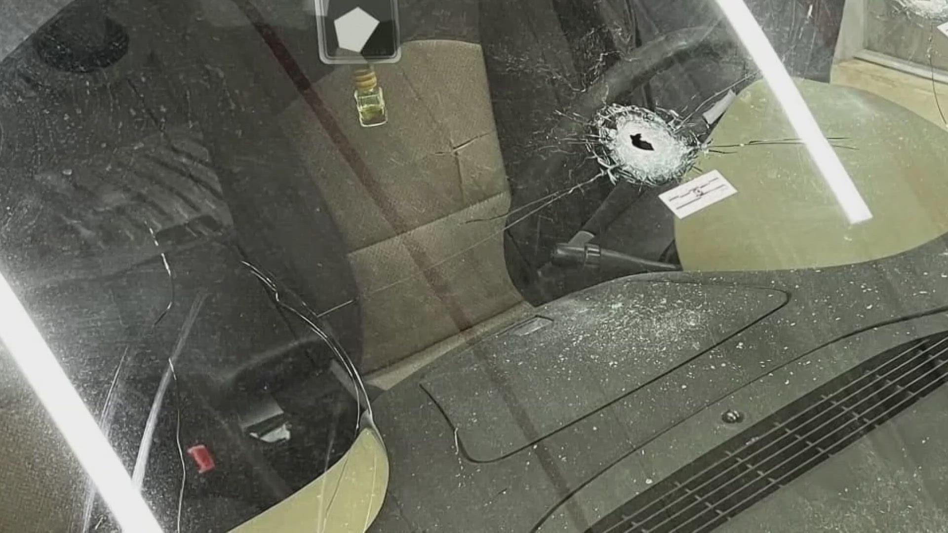 An ISP sergeant shared photos of the front windshield and the driver's seat of the teen's car that were shot through multiple times.