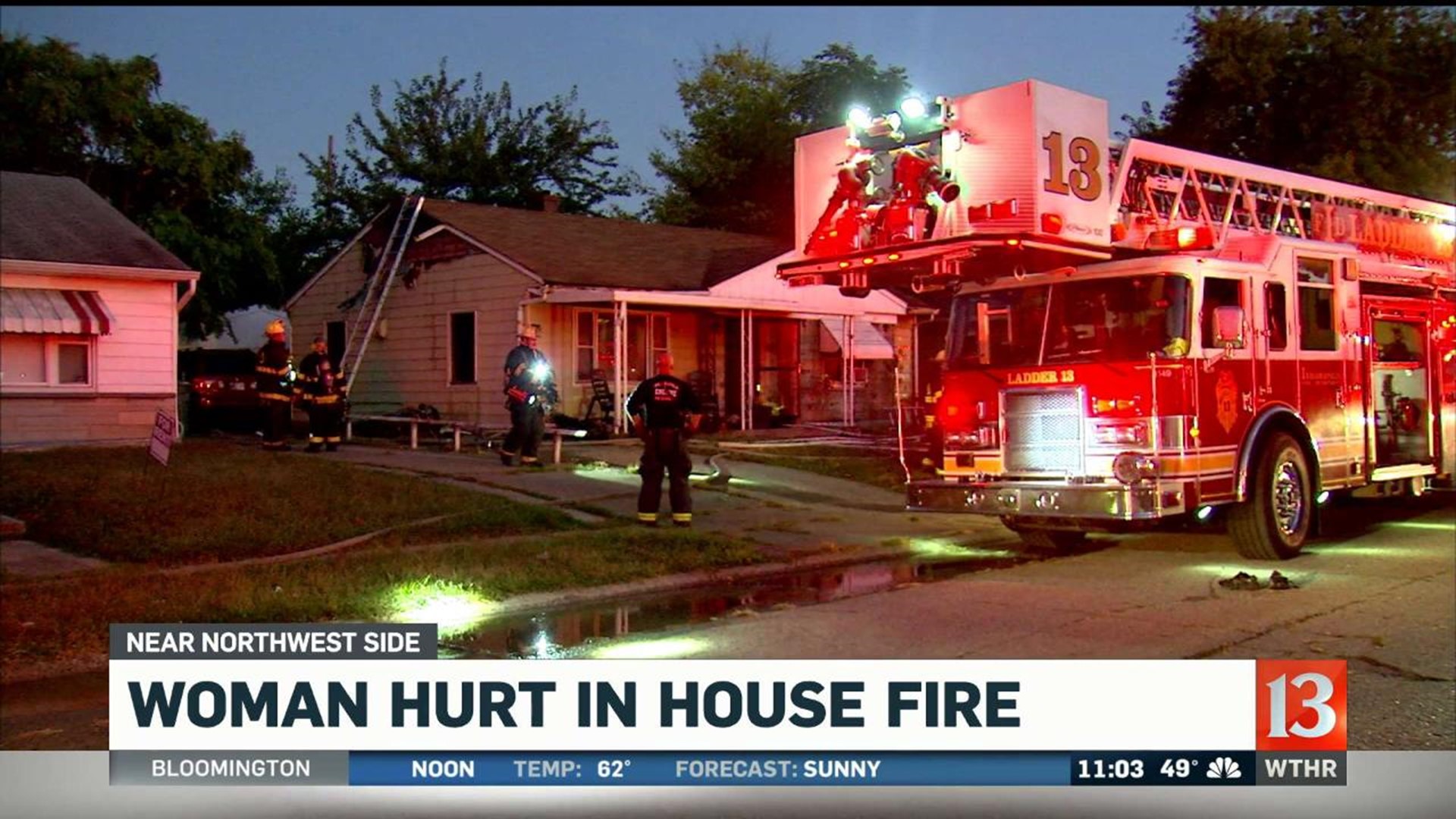 Woman hurt in house fire