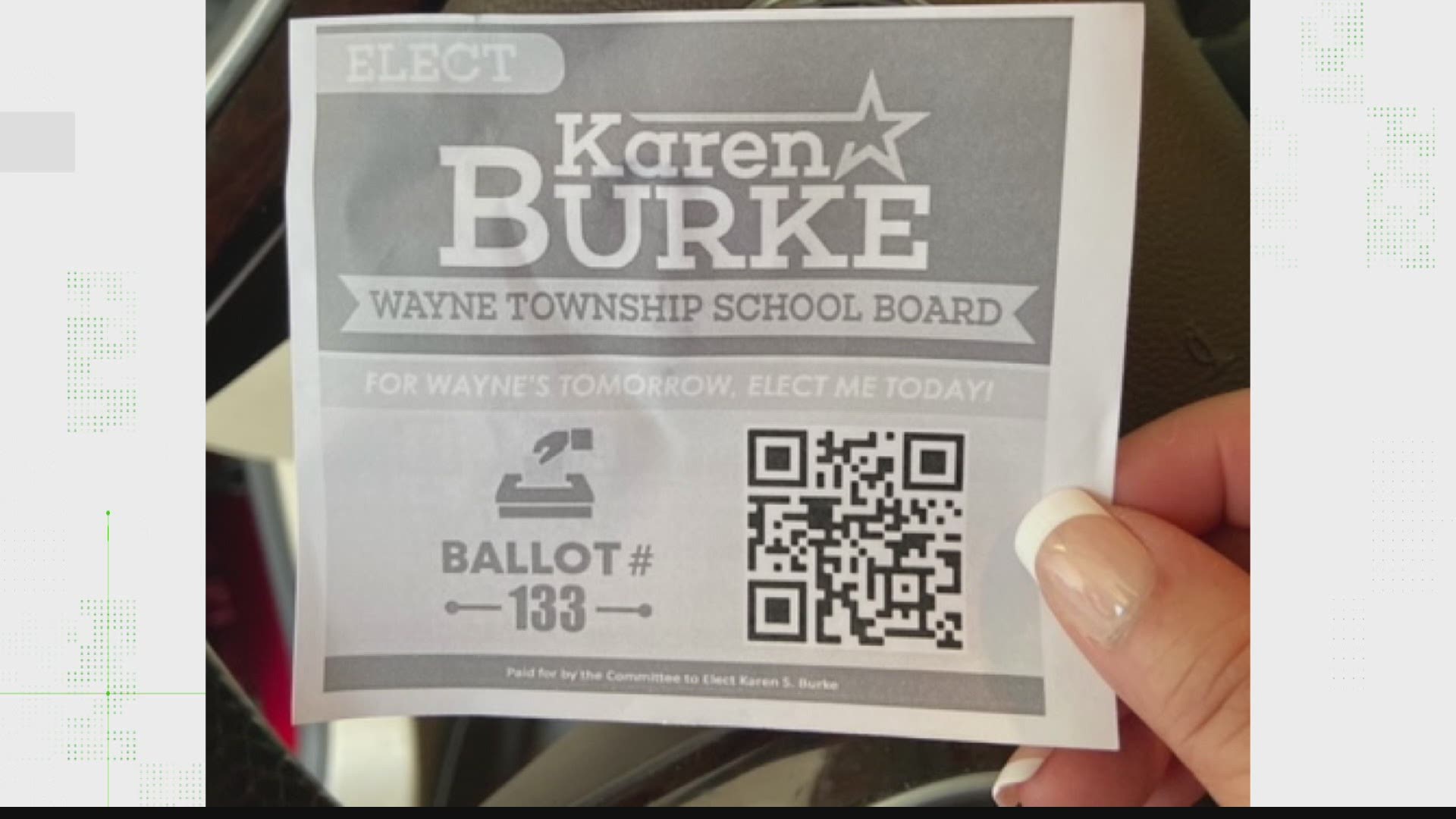 The 13News VERIFY team checked on a question about a QR code on a candidate's campaign flyer. The code only provides information, it cannot be used to vote in Ind.