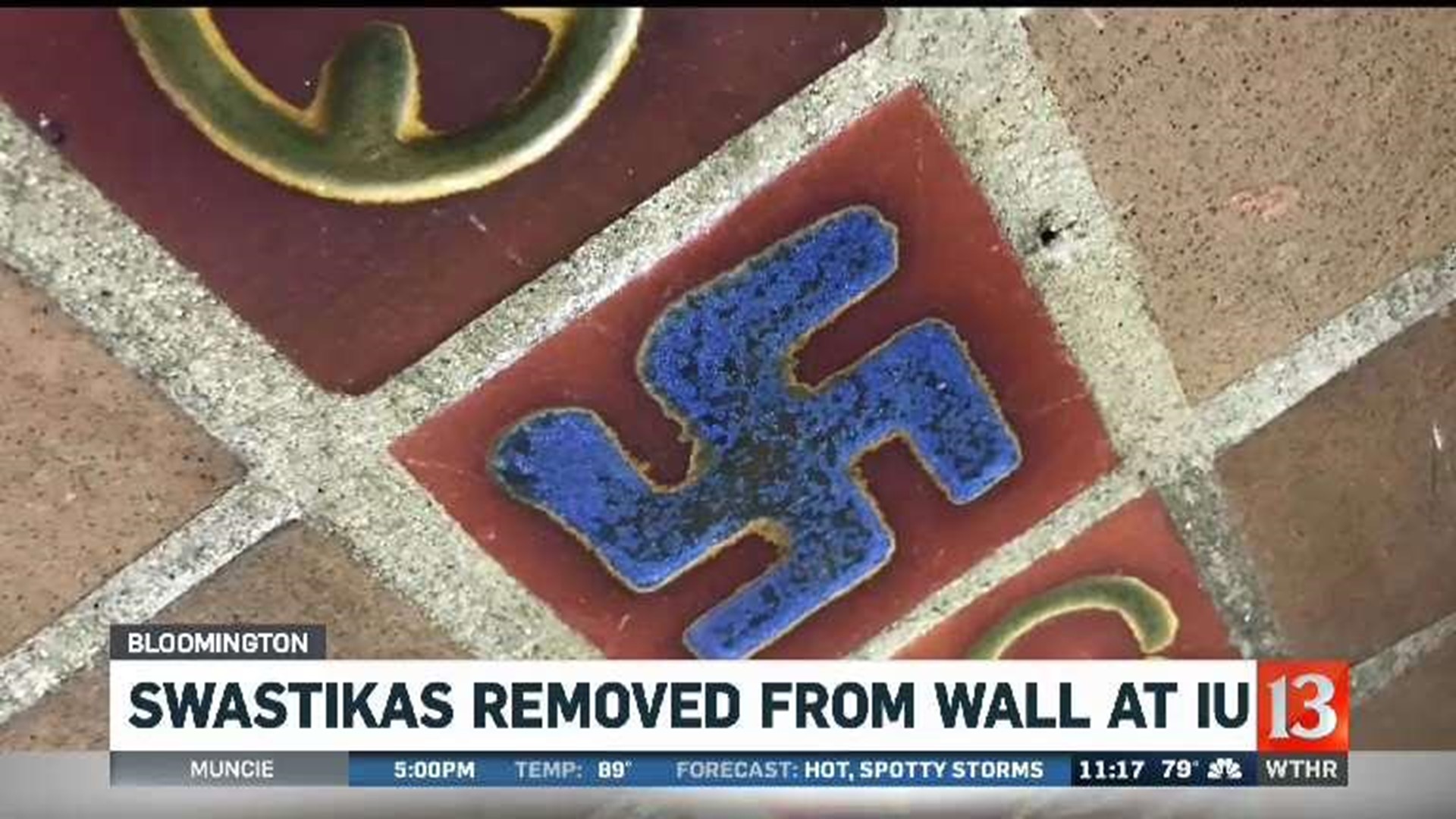 Swastikas Removed from Wall at IU