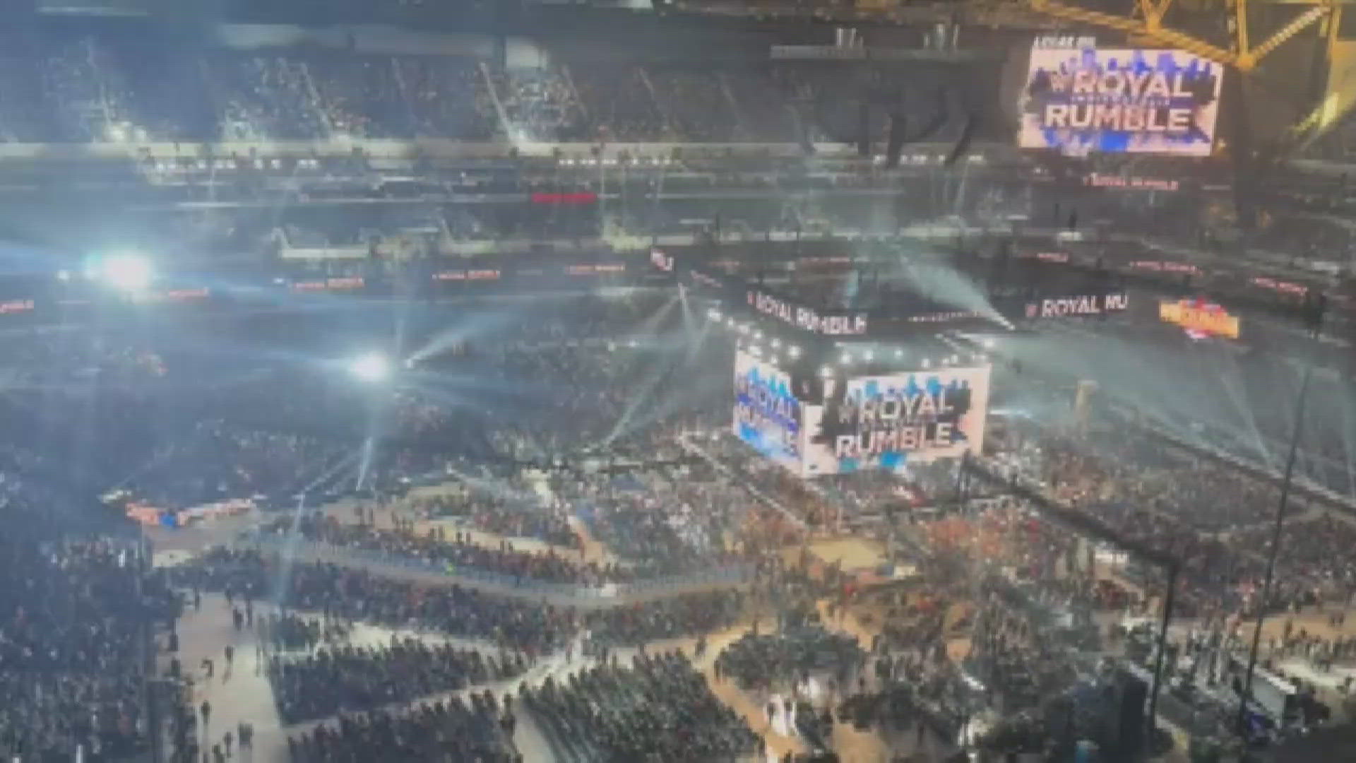 13News reporter Marina Silva reports from outside Lucas Oil Stadium following the WWE Royal Rumble in Indianapolis.