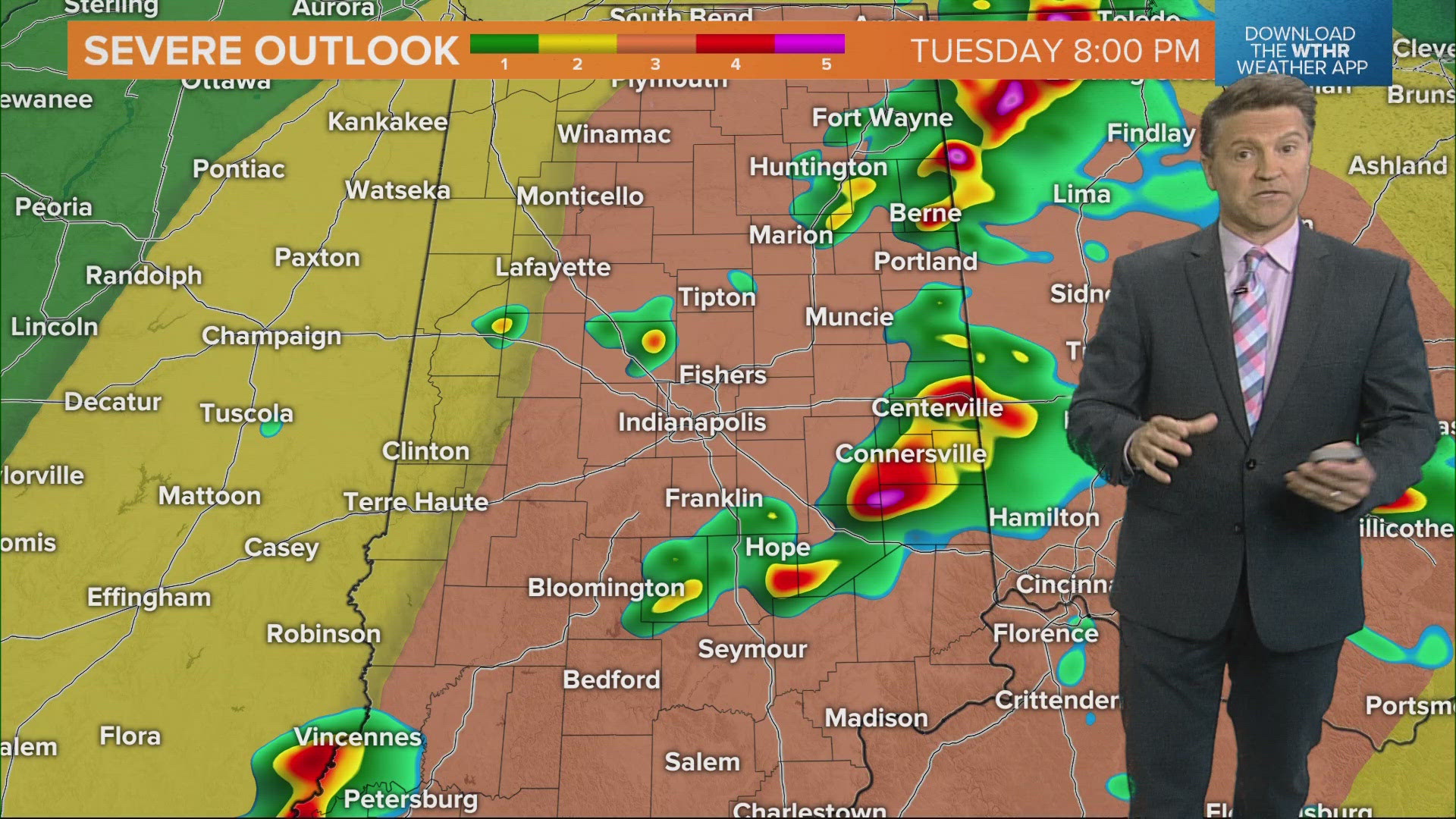 A tornado watch is in effect for parts of central Indiana until 9 p.m. on May 7.