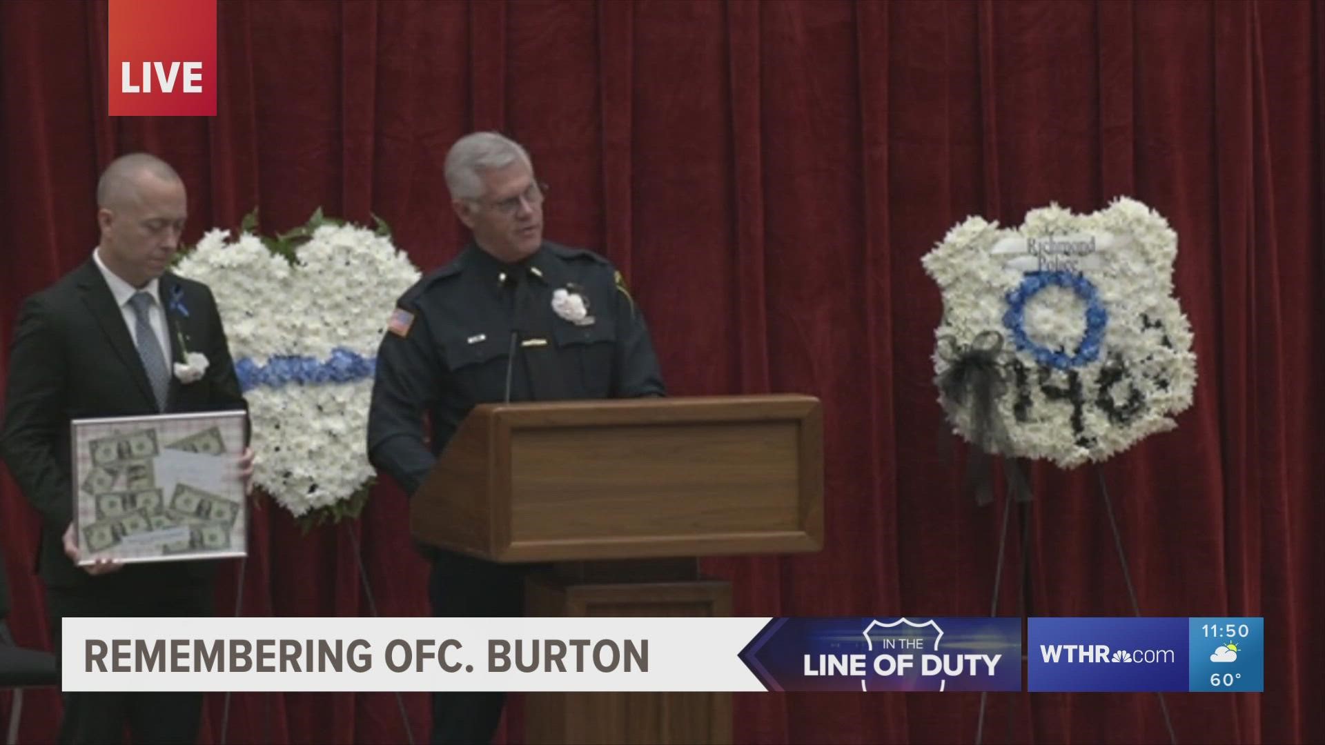Richmond Police Lt. Donnie Benedict spoke at fallen Officer Seara Burton's funeral and shared how the homeless community came together to honor her.
