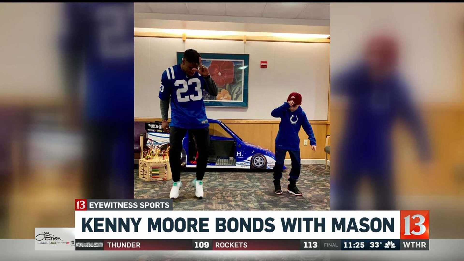 Colts Kenny Moore bonds w. 8-year-old Mason Garvey