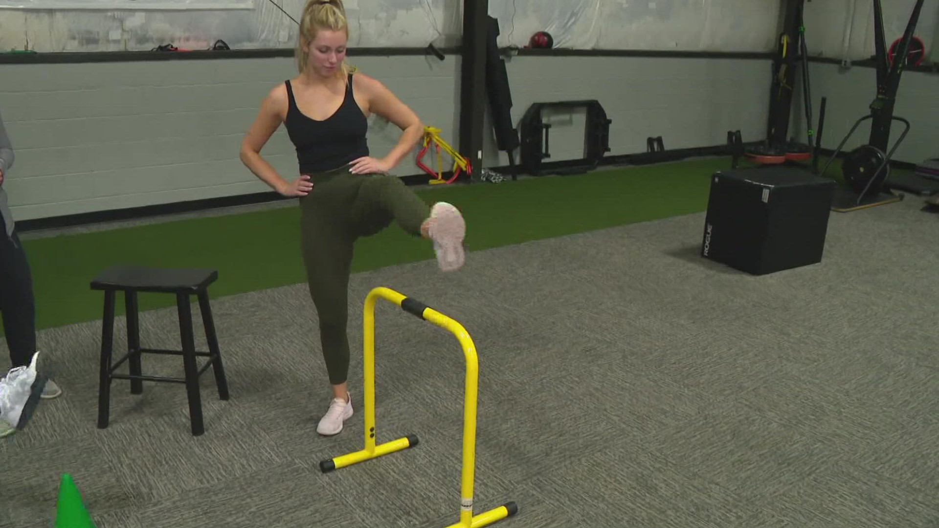 To keep your hips flexible, bring your leg up and over a chair. Do this 10-12 times for each leg every other day to help get your mobility back.