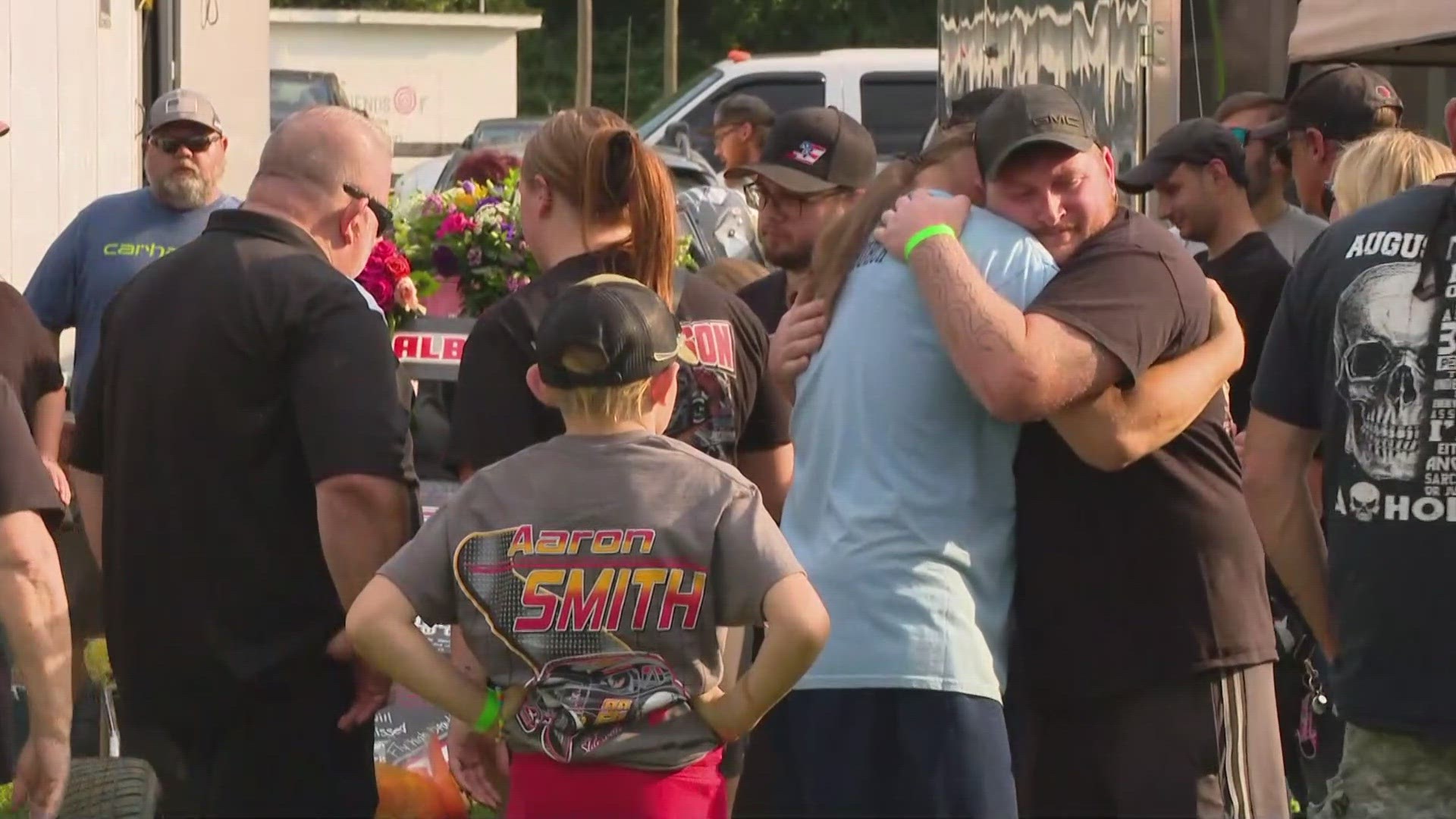 13News reporter Logan Gay reports from the vigil for the fallen race driver.