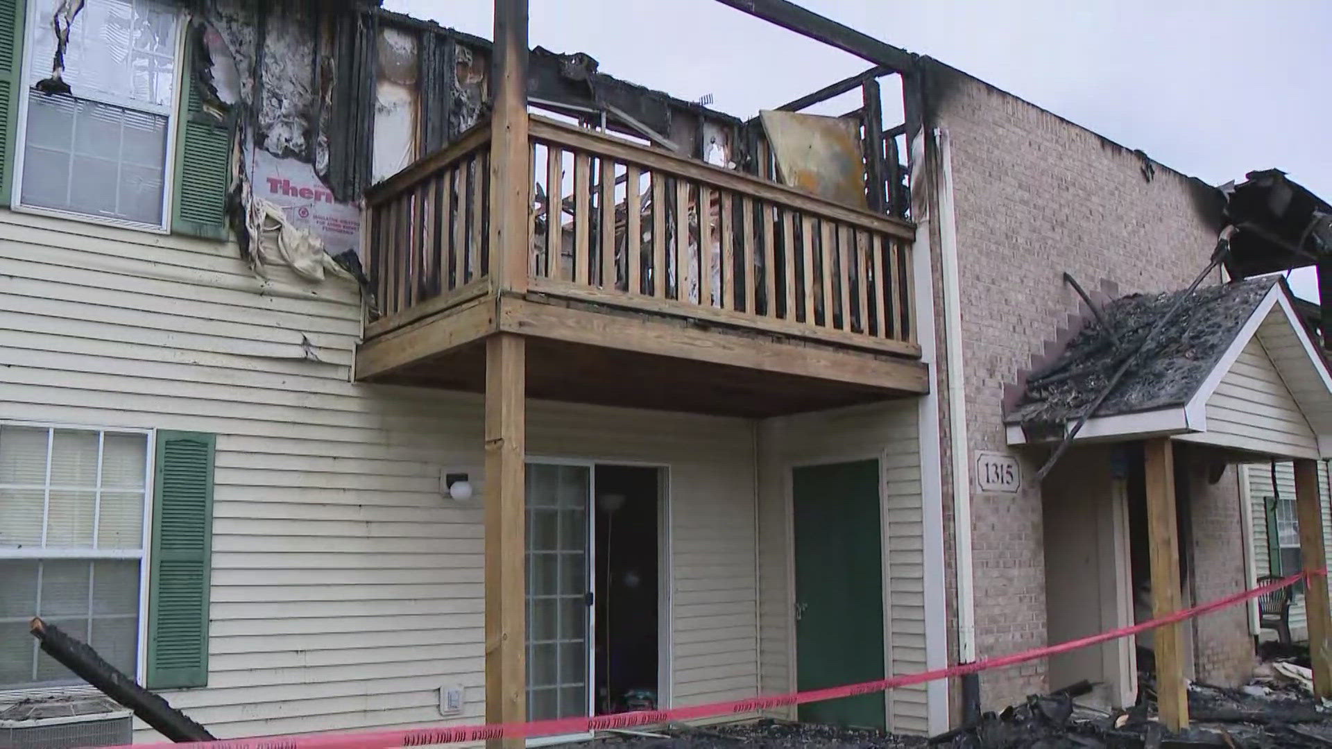 The fire was reported around 10 a.m. Monday at the apartments on Winesap Way, near East 60th Street and Columbus Avenue.